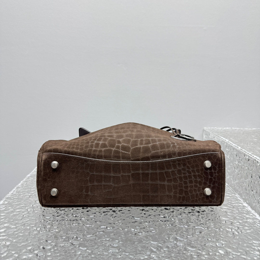 Balenciaga Rodeo Handbag Medium In Dark Brown - DopestKickz