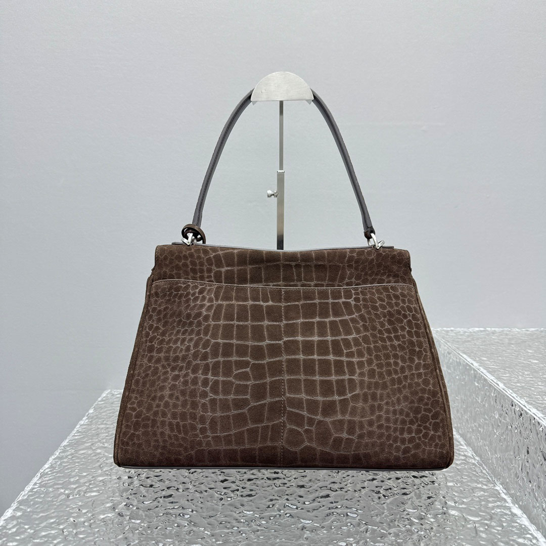 Balenciaga Rodeo Handbag Medium In Dark Brown - DopestKickz