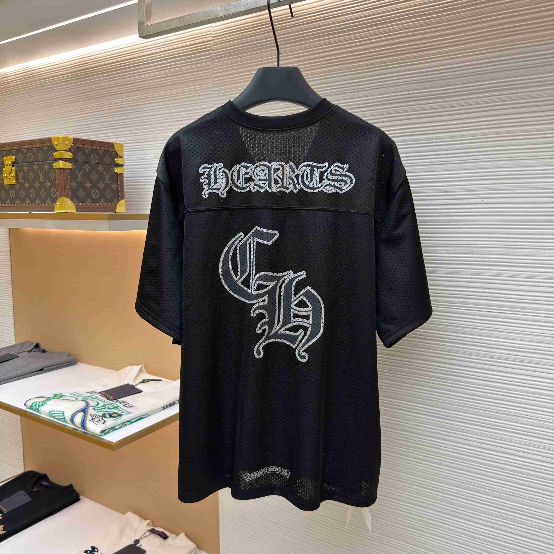 Chrome Hearts Mesh Stadium Football Jersey 'Black' - DopestKickz