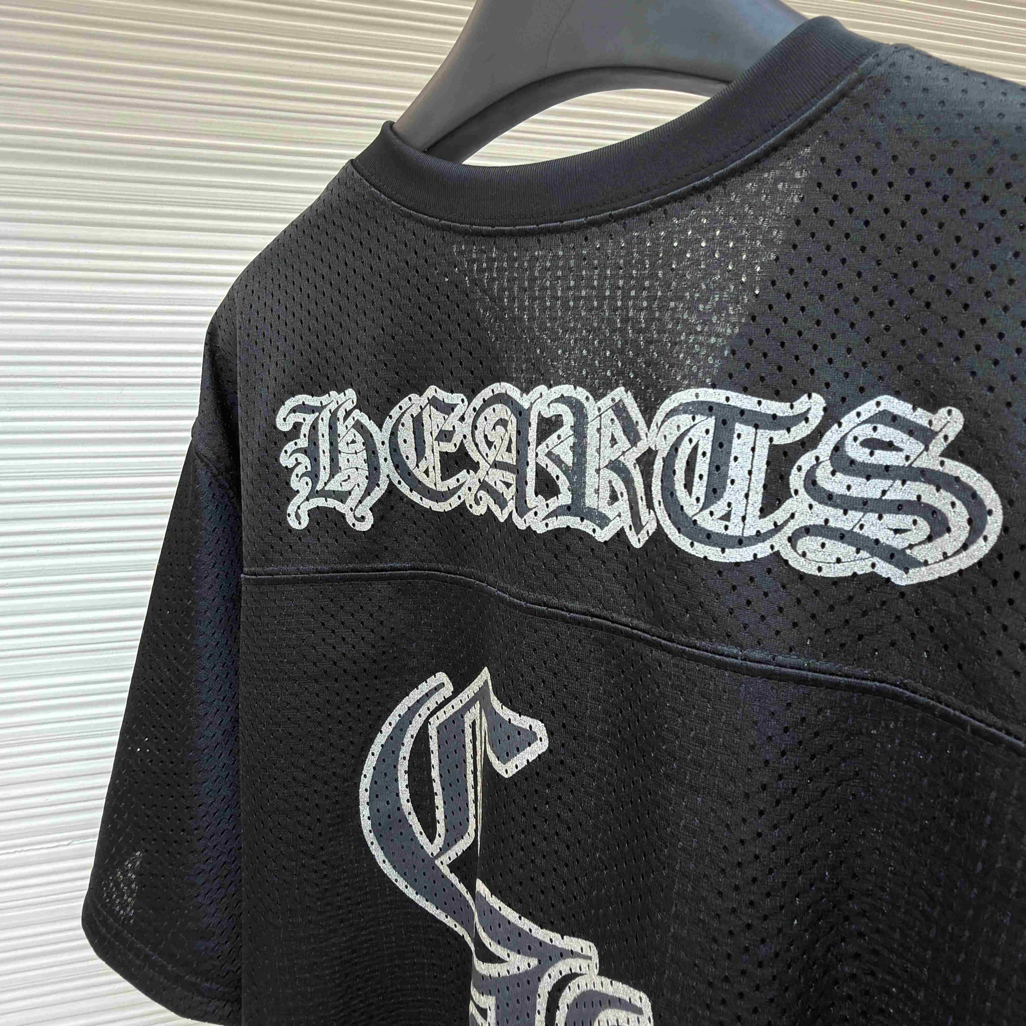 Chrome Hearts Mesh Stadium Football Jersey 'Black' - DopestKickz