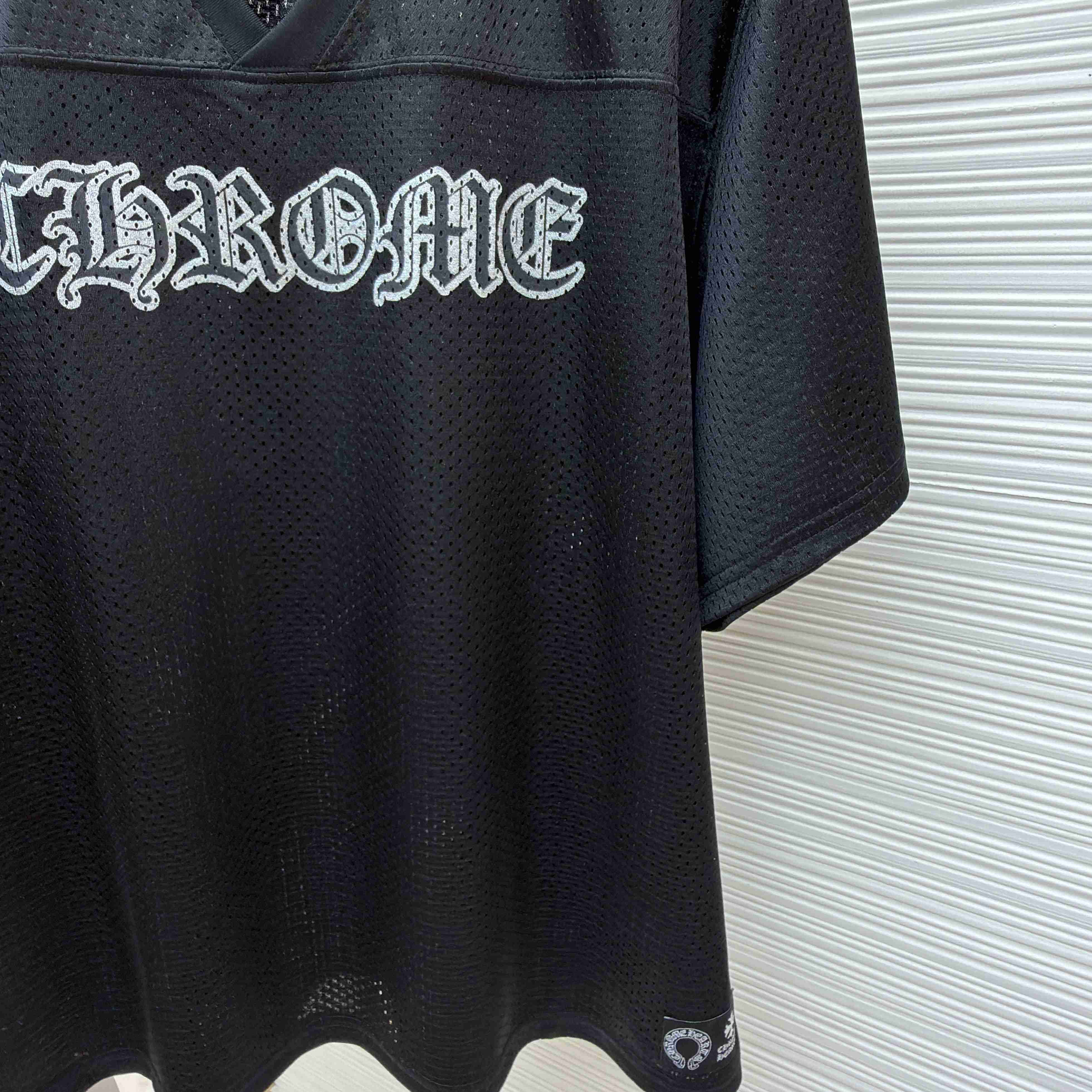 Chrome Hearts Mesh Stadium Football Jersey 'Black' - DopestKickz