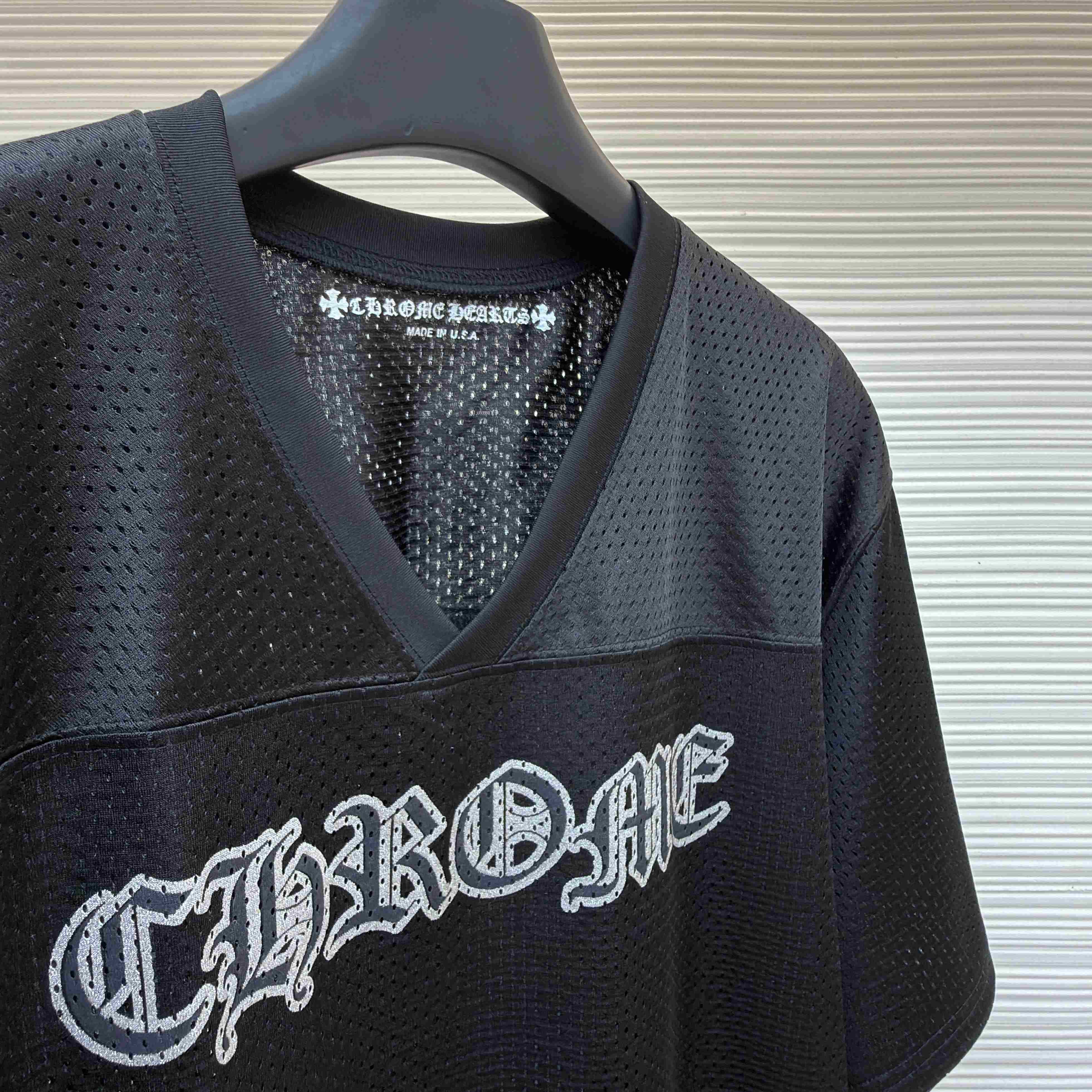 Chrome Hearts Mesh Stadium Football Jersey 'Black' - DopestKickz