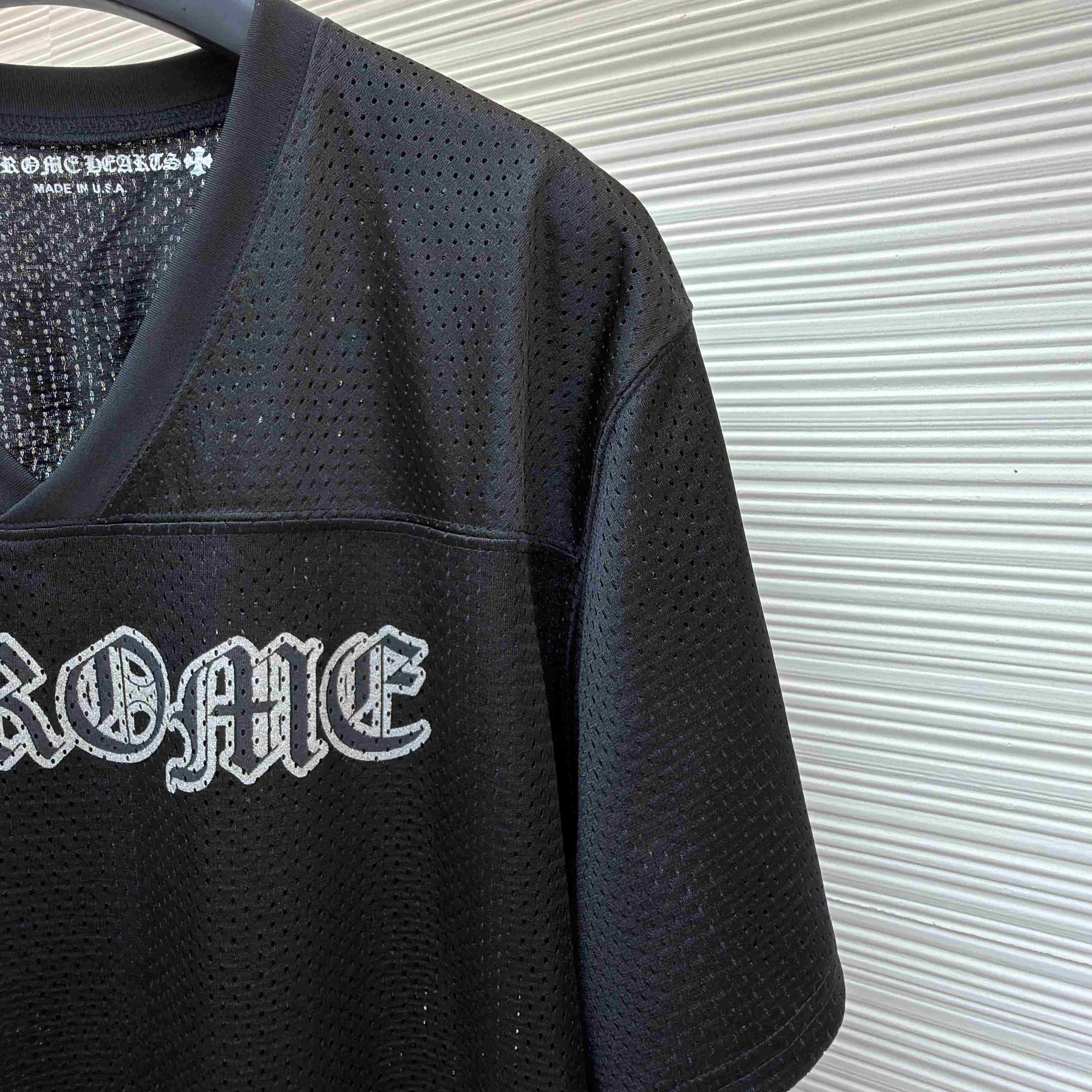 Chrome Hearts Mesh Stadium Football Jersey 'Black' - DopestKickz