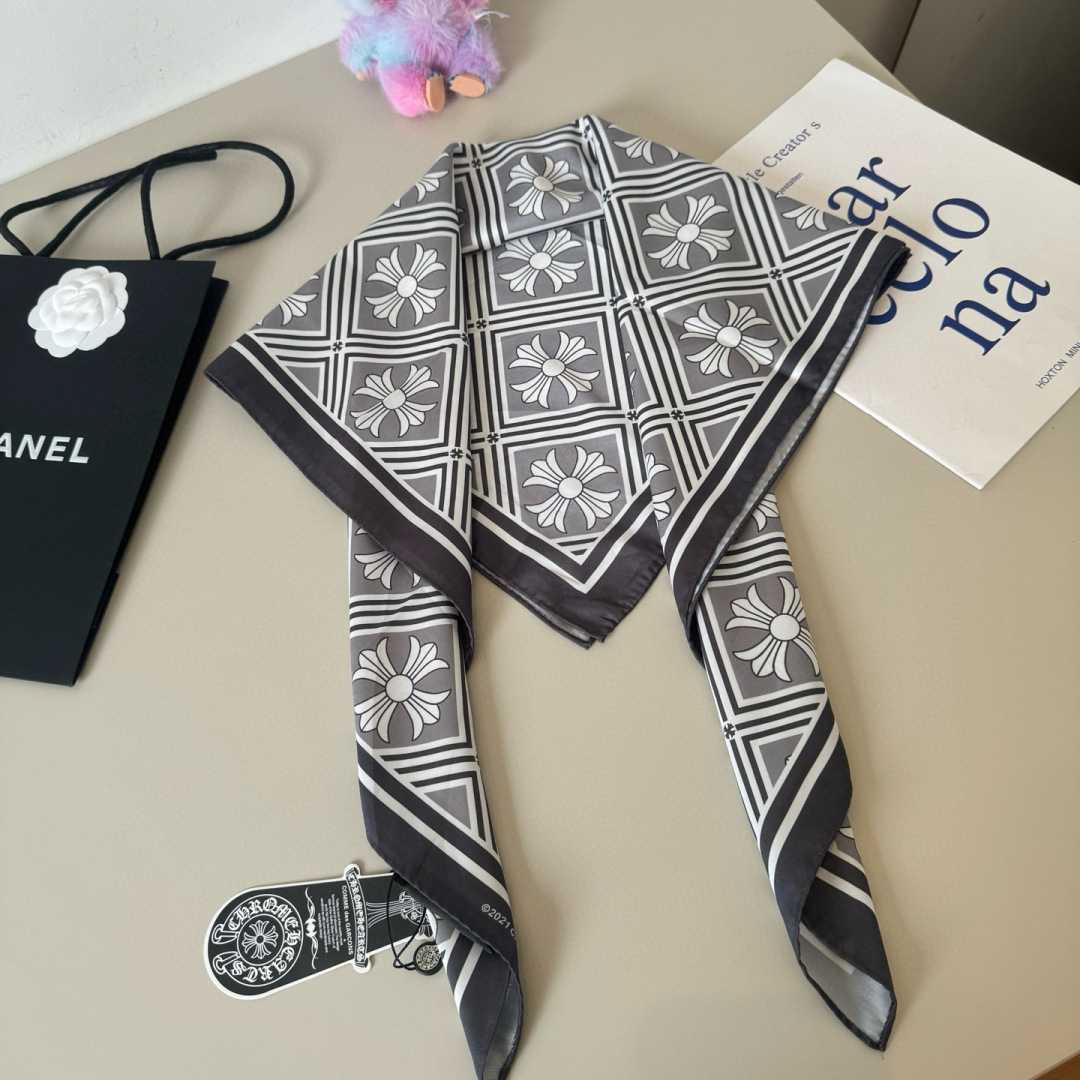 Chrome Heart Square Silk Scarf - DopestKickz