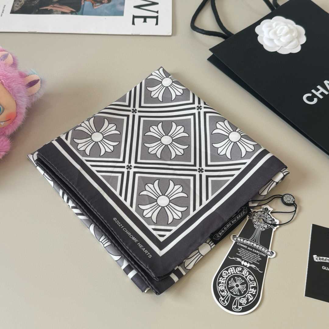Chrome Heart Square Silk Scarf - DopestKickz