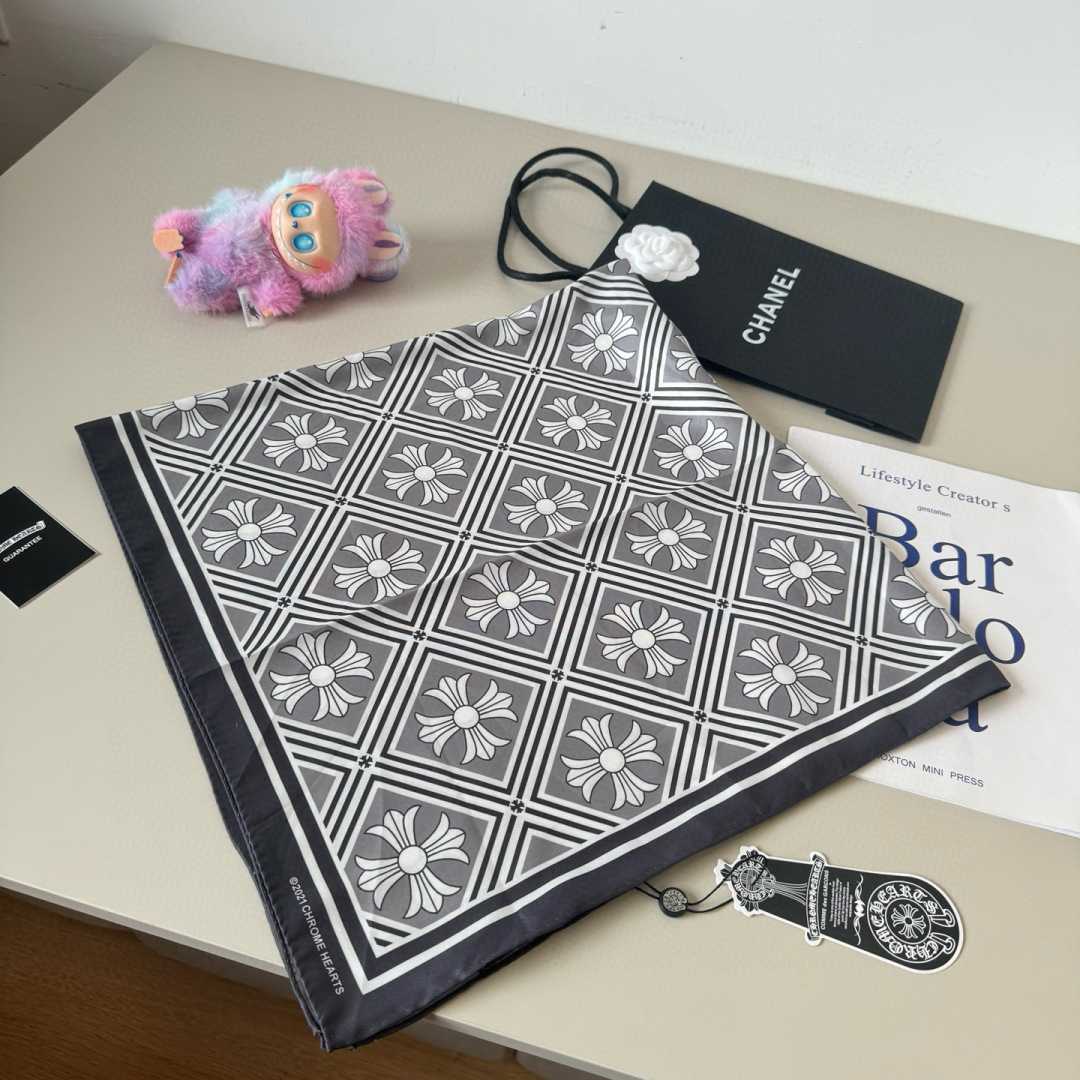 Chrome Heart Square Silk Scarf - DopestKickz