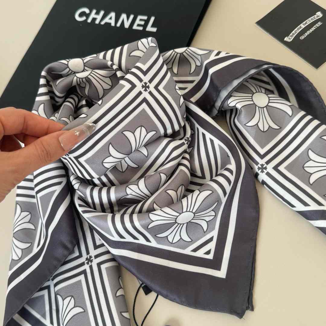 Chrome Heart Square Silk Scarf - DopestKickz