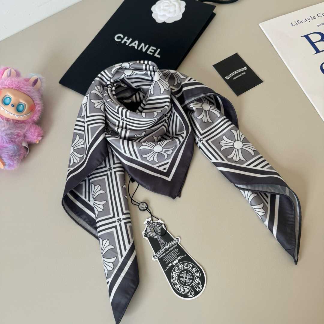 Chrome Heart Square Silk Scarf - DopestKickz