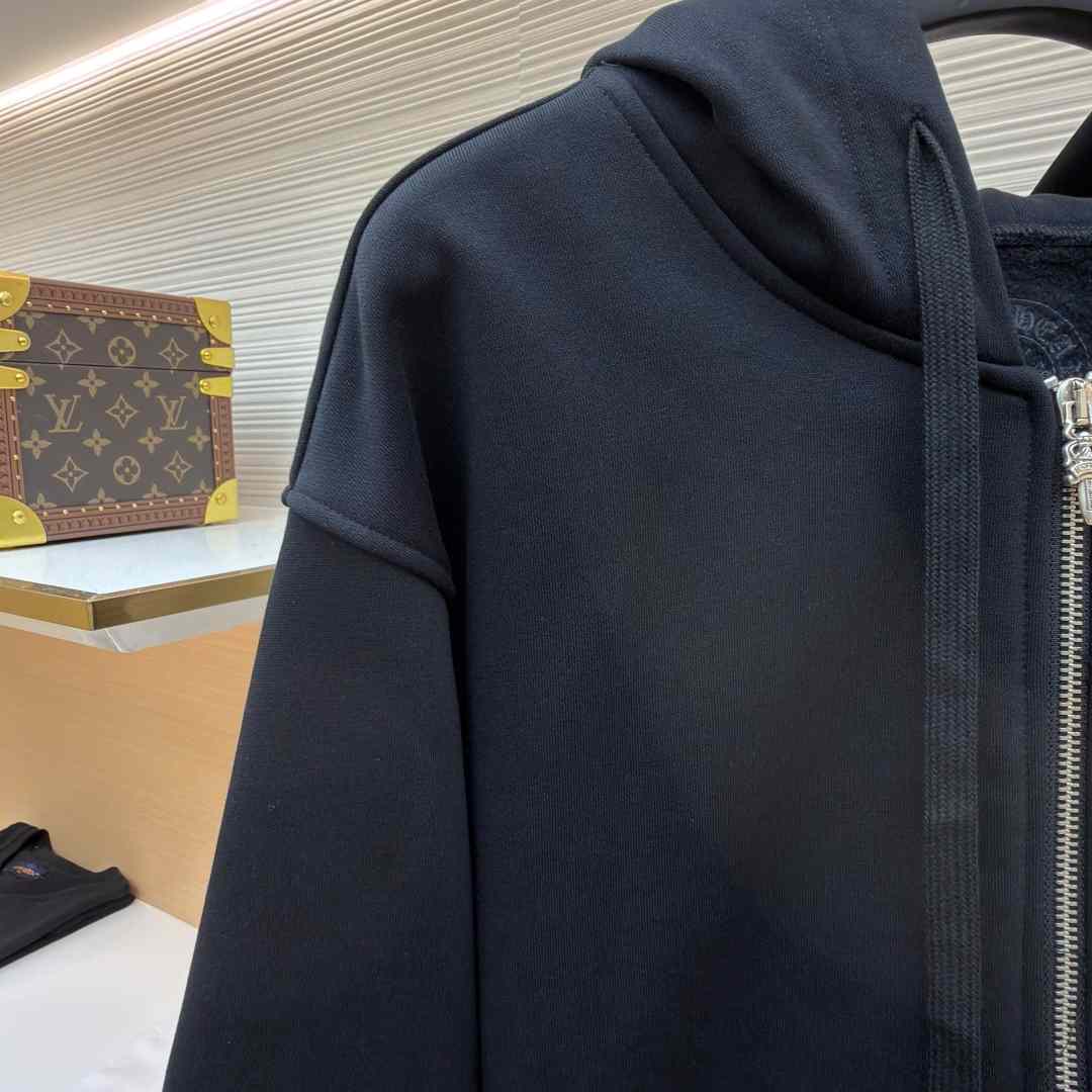 Chrome Hearts Horseshoe-Print Zip-Up Hoodie - DopestKickz