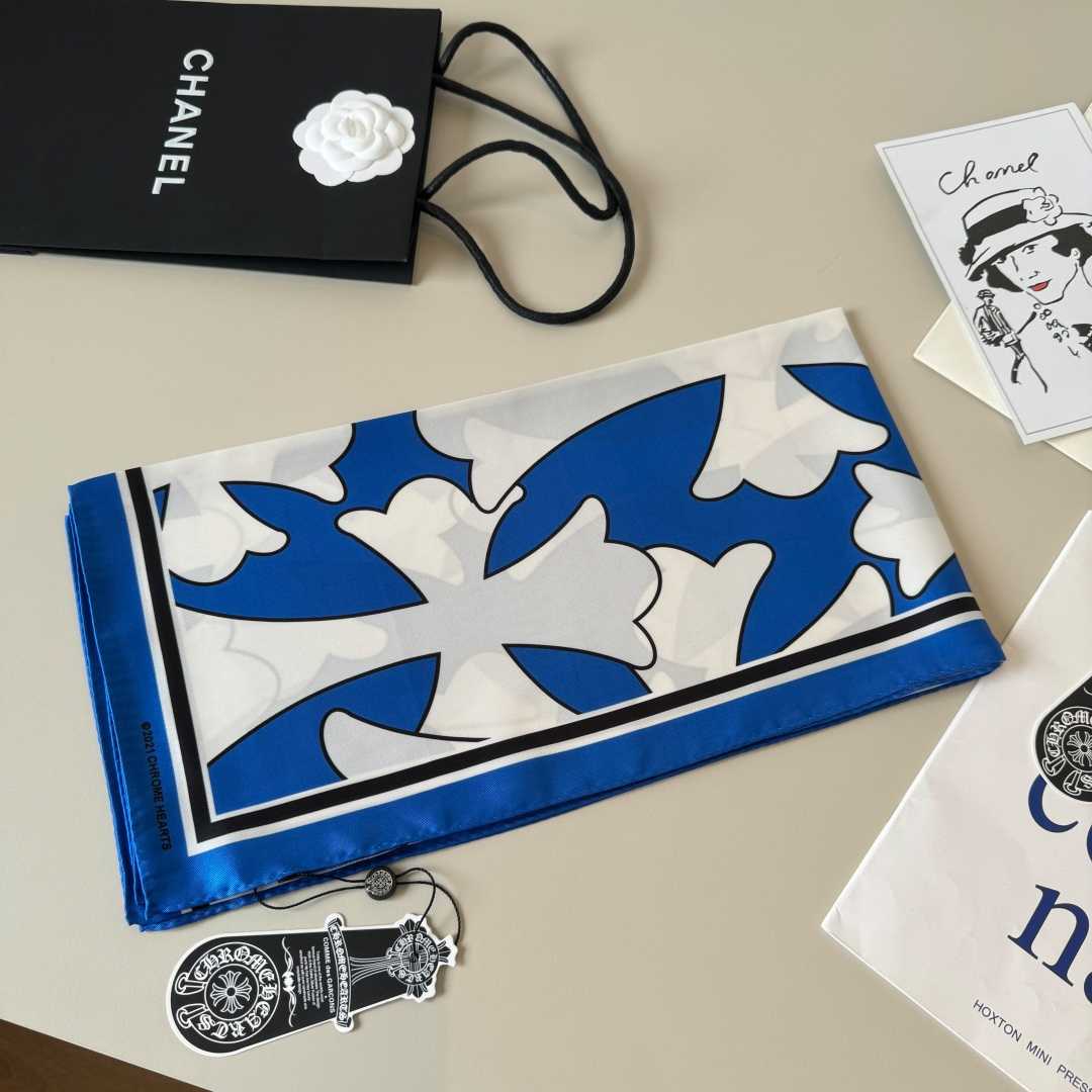 Chrome Heart Square Silk Scarf - DopestKickz