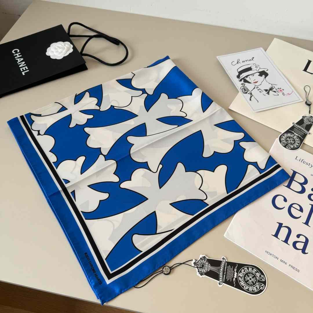 Chrome Heart Square Silk Scarf - DopestKickz
