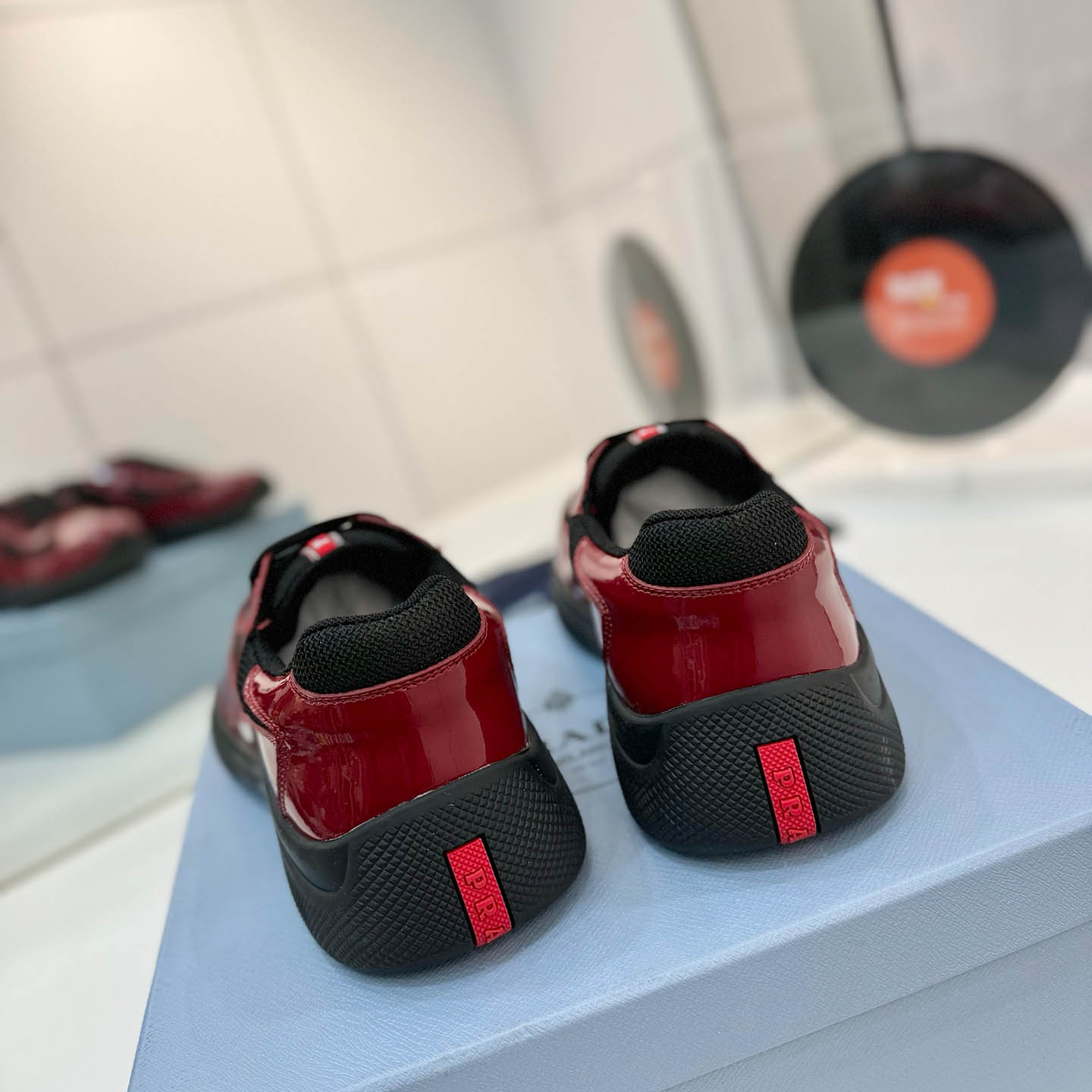 Prada america's Cup Patent Leather Sneakers - DopestKickz