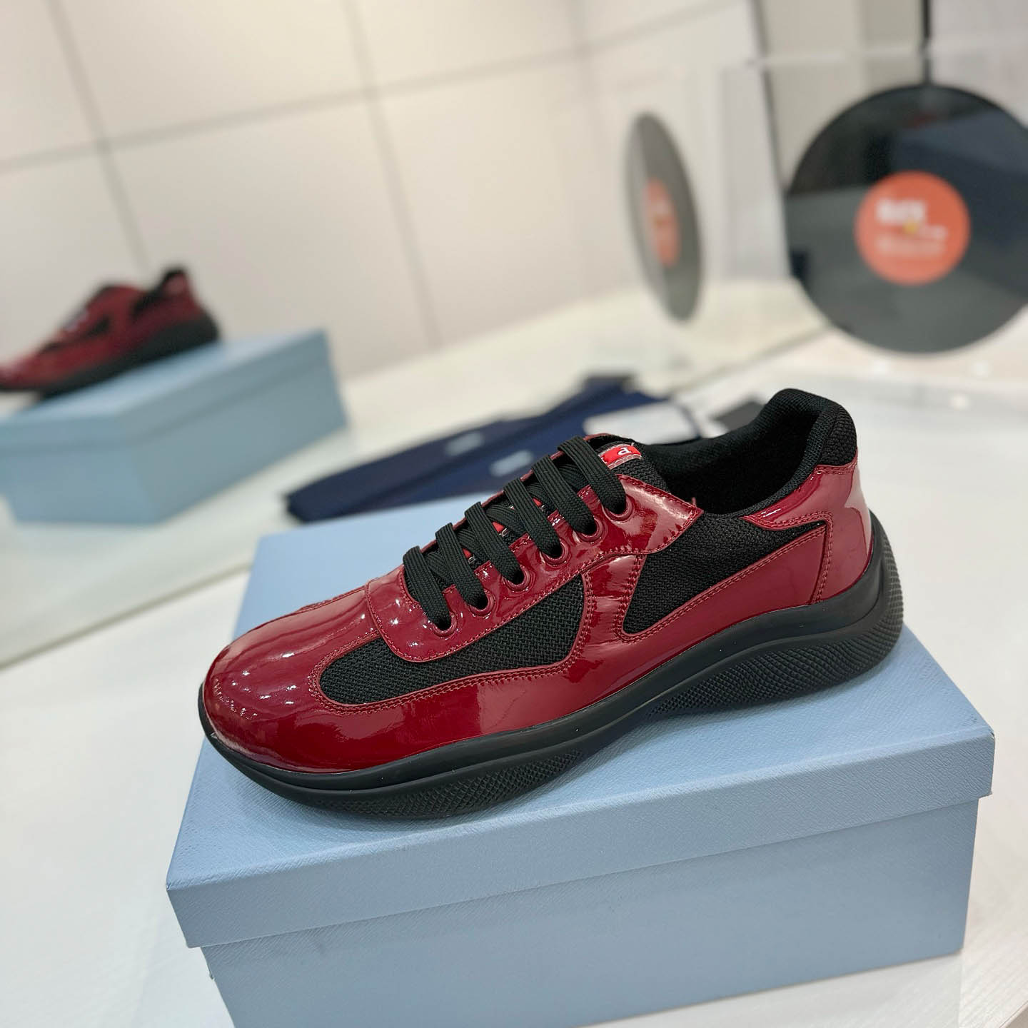 Prada america's Cup Patent Leather Sneakers - DopestKickz