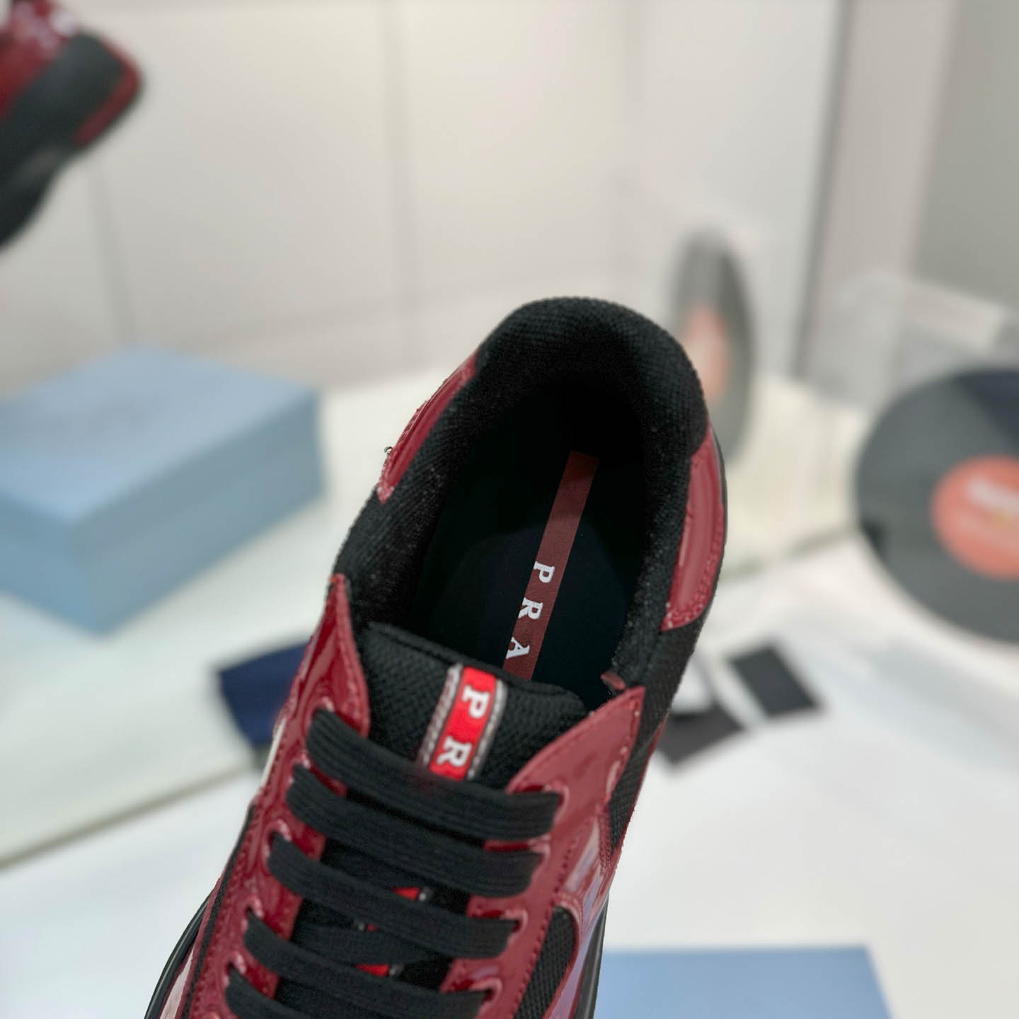Prada america's Cup Patent Leather Sneakers - DopestKickz
