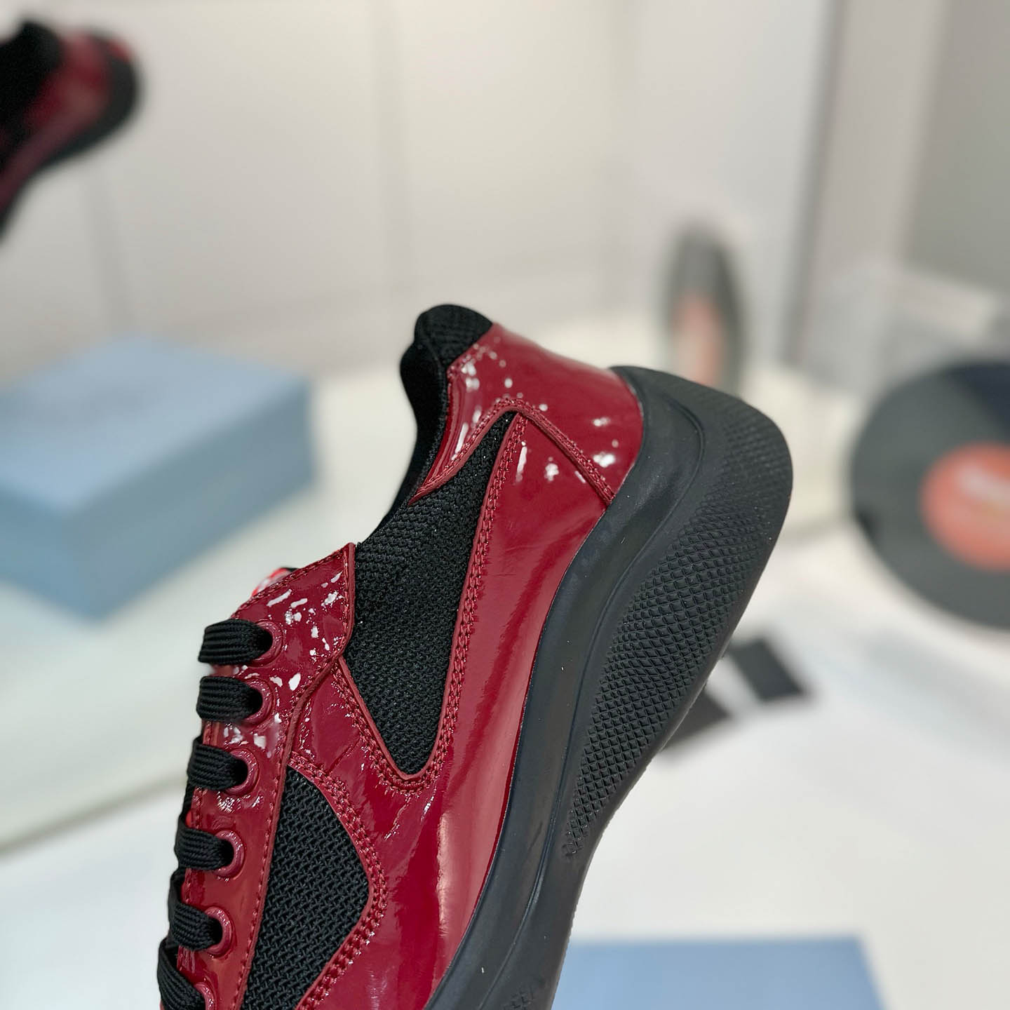 Prada america's Cup Patent Leather Sneakers - DopestKickz