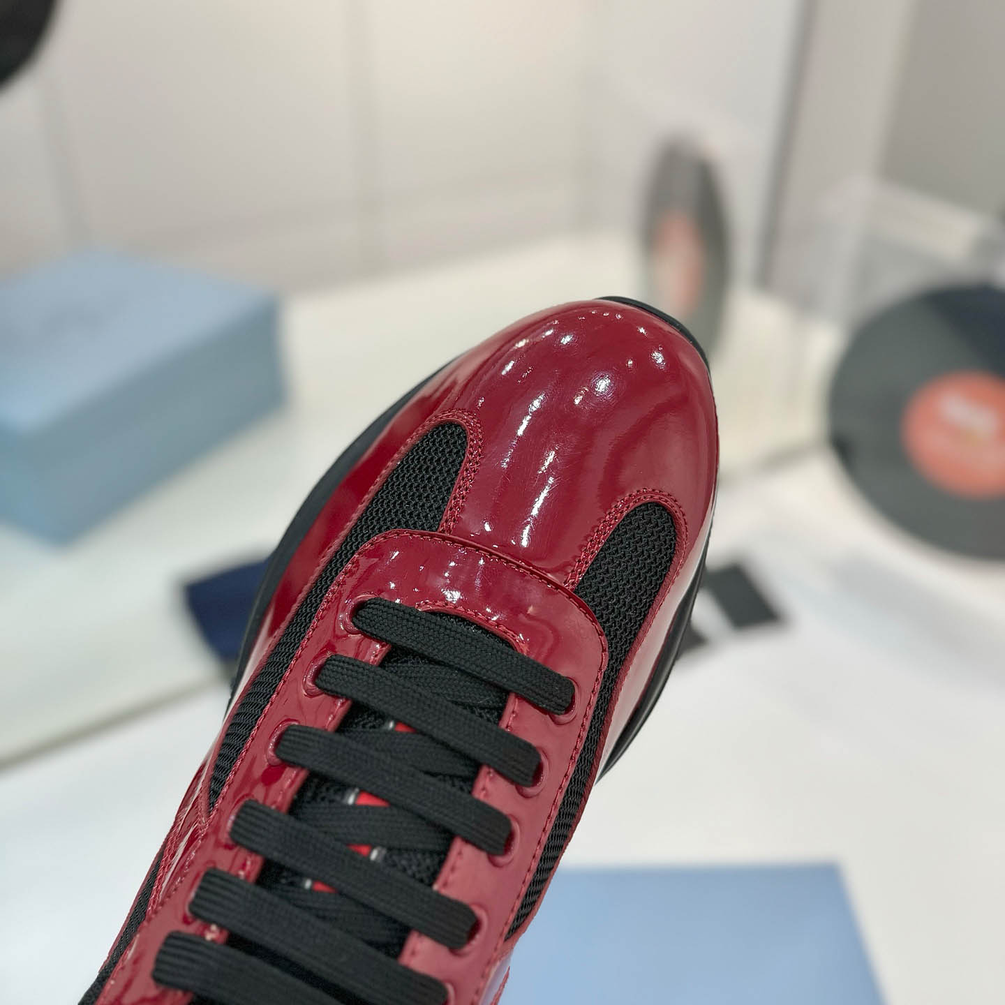 Prada america's Cup Patent Leather Sneakers - DopestKickz