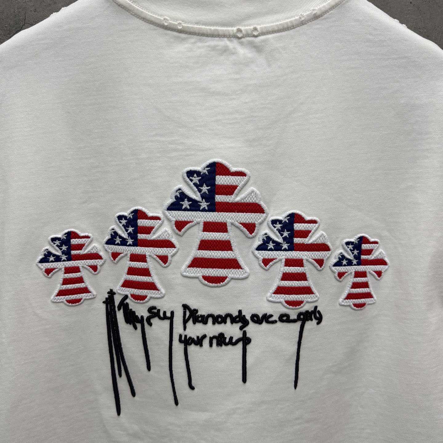 Chrome Hearts Style Cross Graphic Tee 'White' - DopestKickz