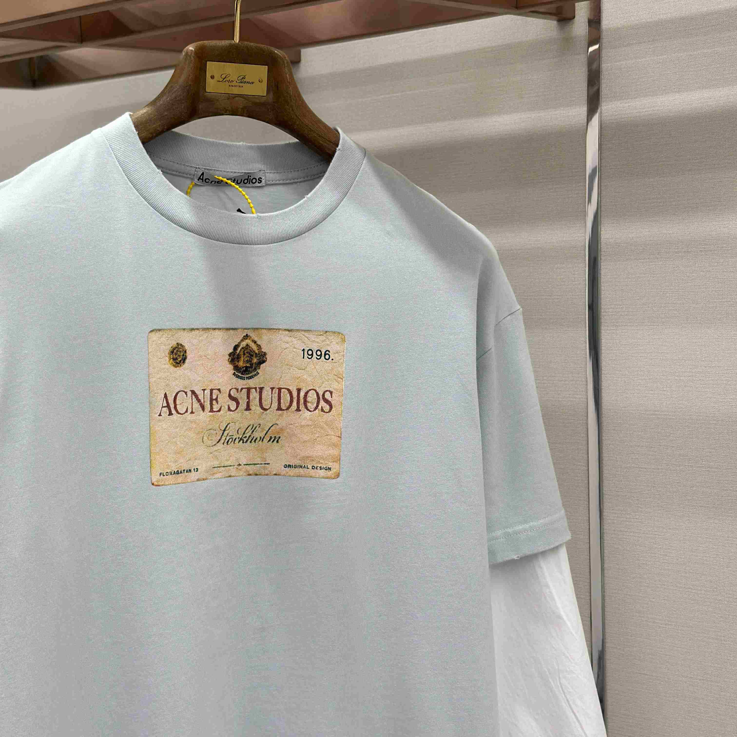 Acne Studios Layered Print T-Shirt 'Light Grey' - DopestKickz