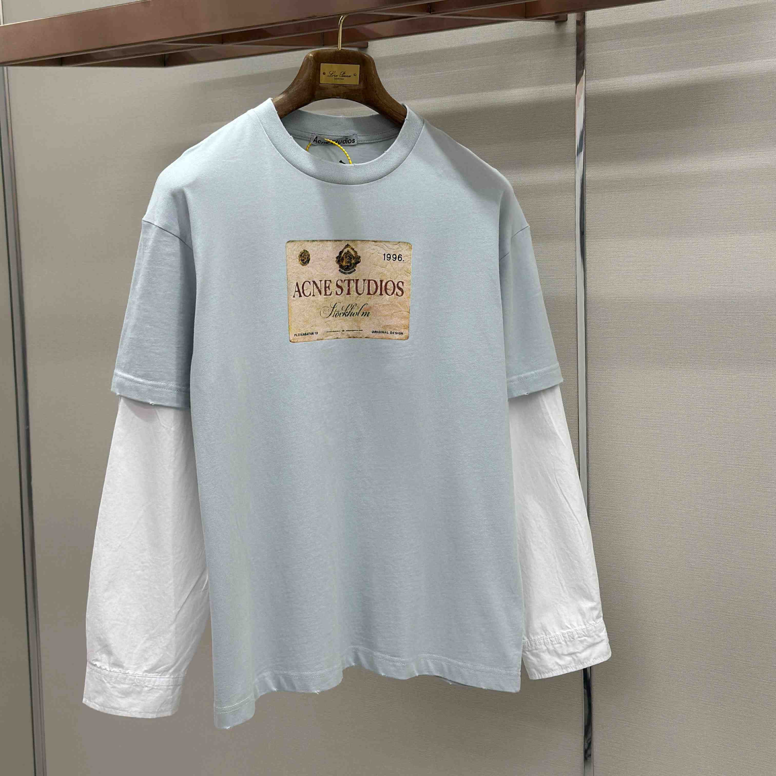 Acne Studios Layered Print T-Shirt 'Light Grey' - DopestKickz