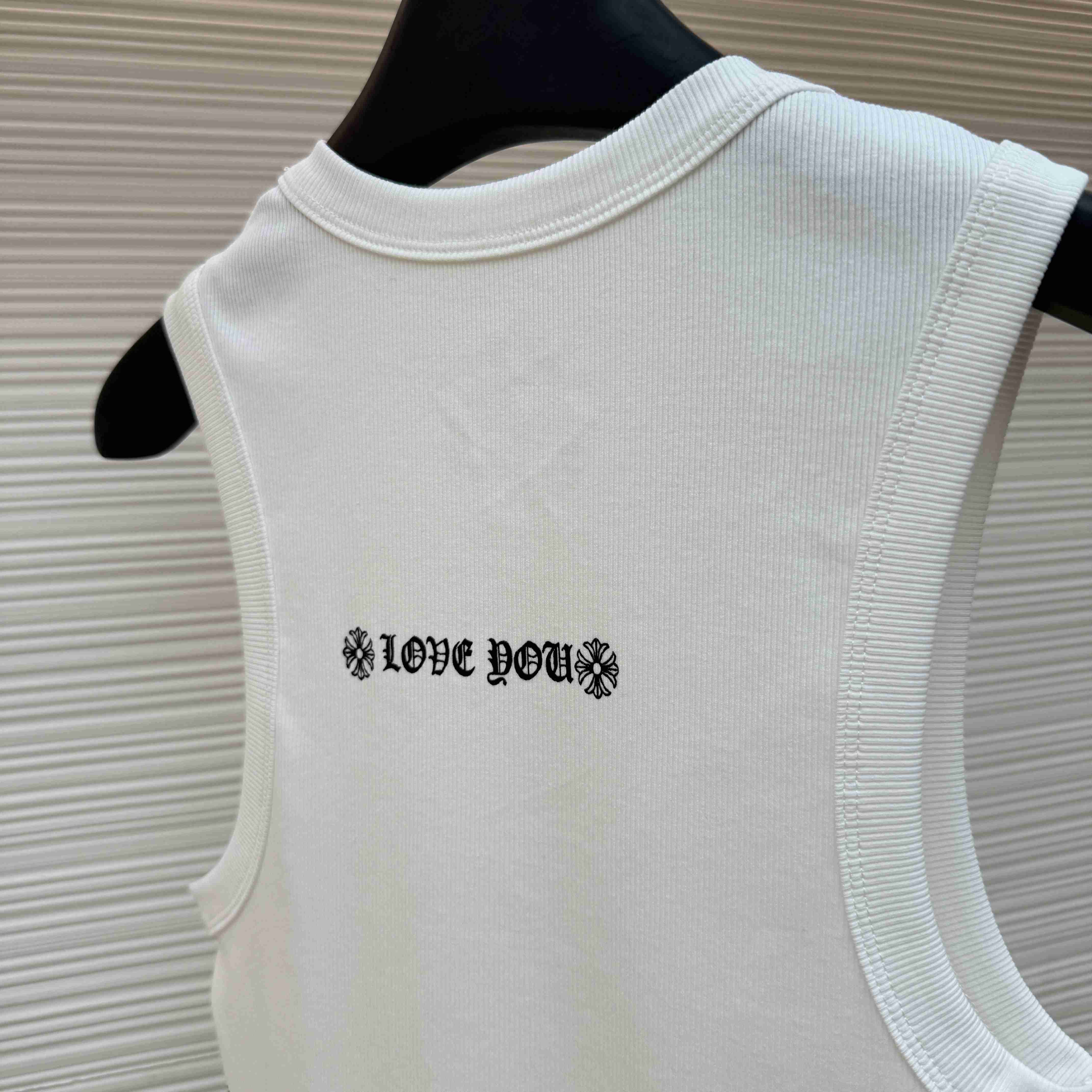 Chrome Hearts 'Love You' Floral Heart White Tank Top - DopestKickz