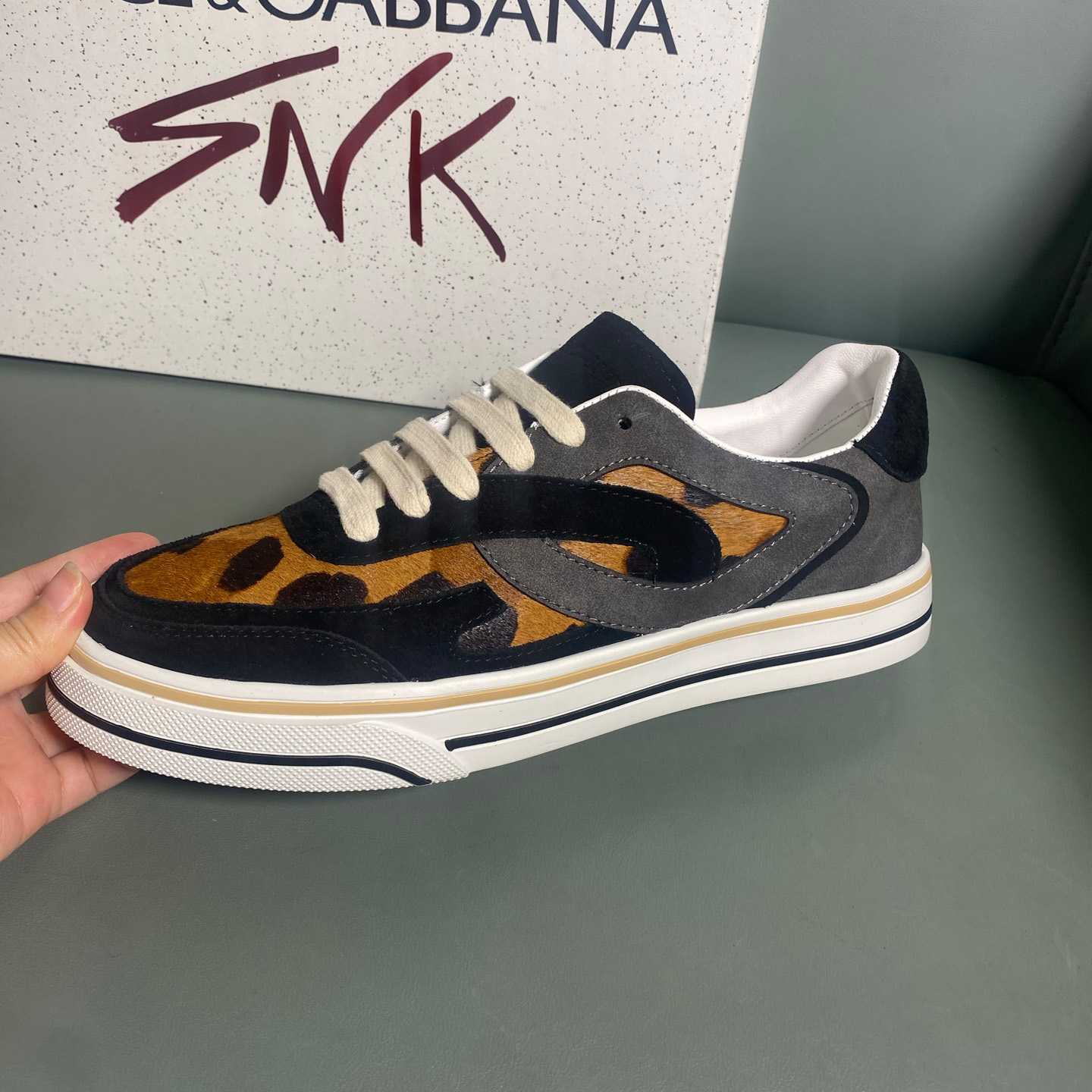 Dolce & Gabbana Leo-Print Pony DG Sailing Sneakers - DopestKickz