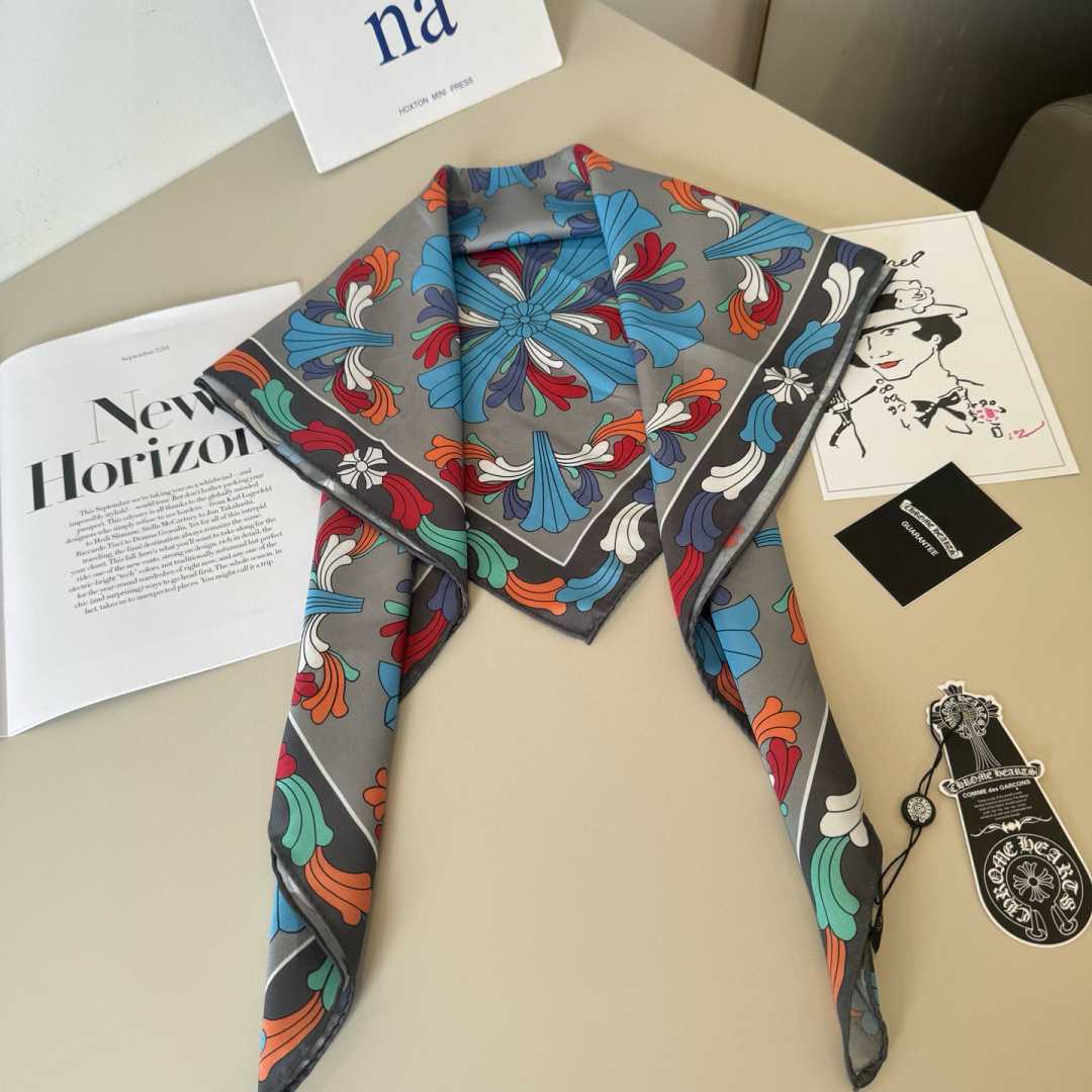 Chrome Heart Square Silk Scarf - DopestKickz