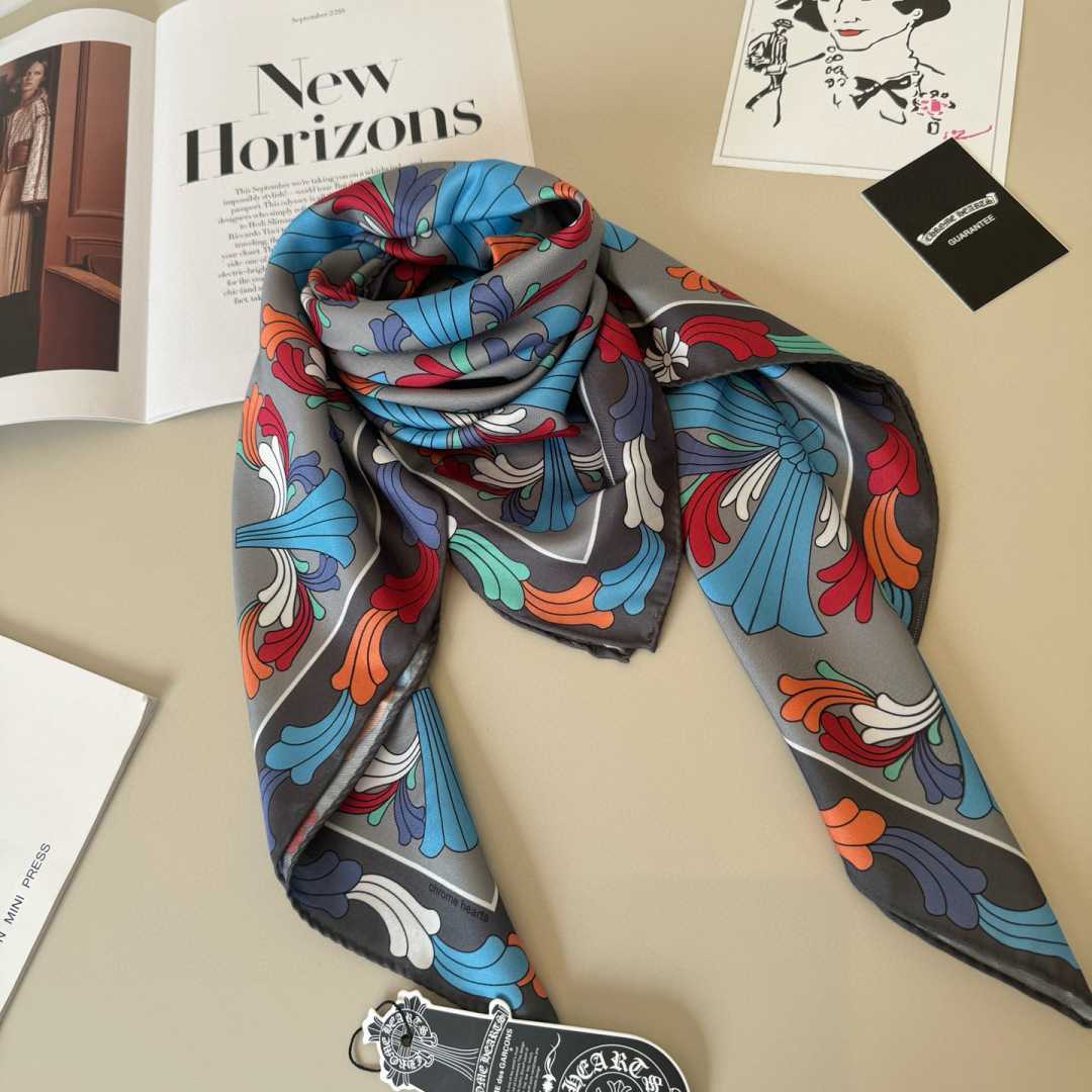 Chrome Heart Square Silk Scarf - DopestKickz