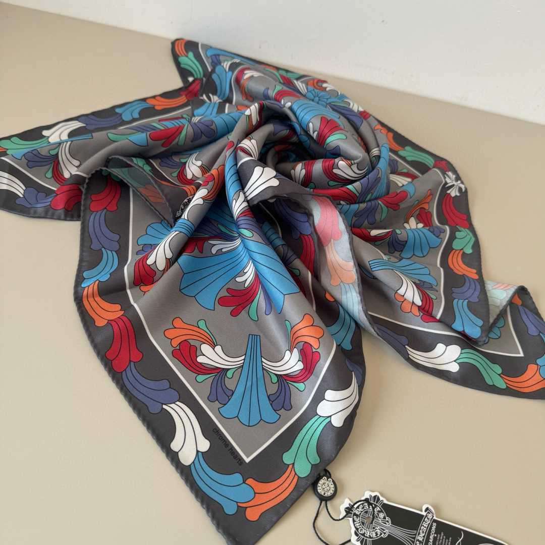 Chrome Heart Square Silk Scarf - DopestKickz
