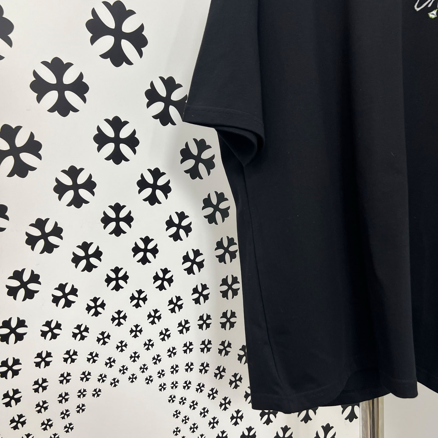 Chrome Hearts Double-Sided CAUTION Script Lips Cross Print Tee - DopestKickz