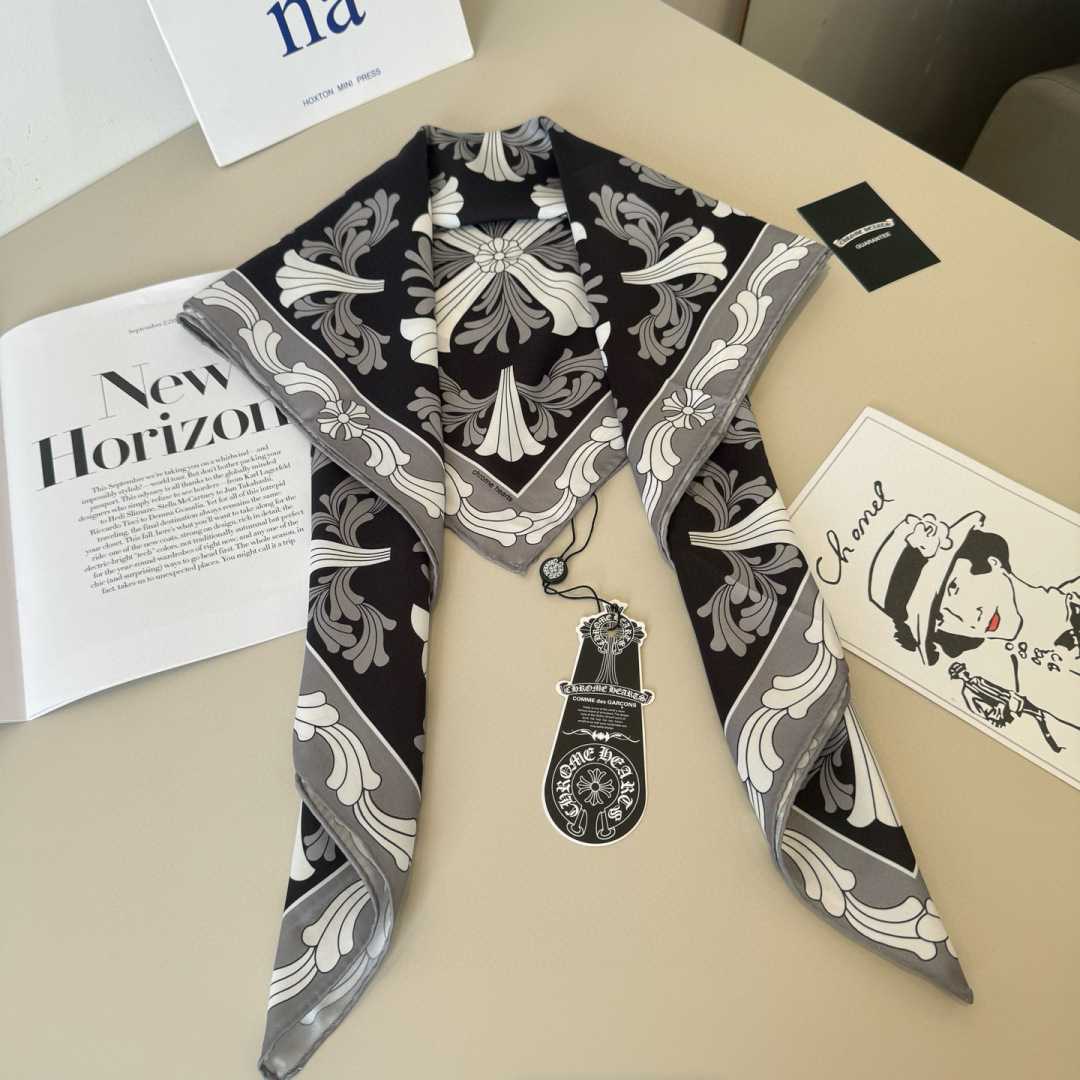 Chrome Heart Square Silk Scarf - DopestKickz