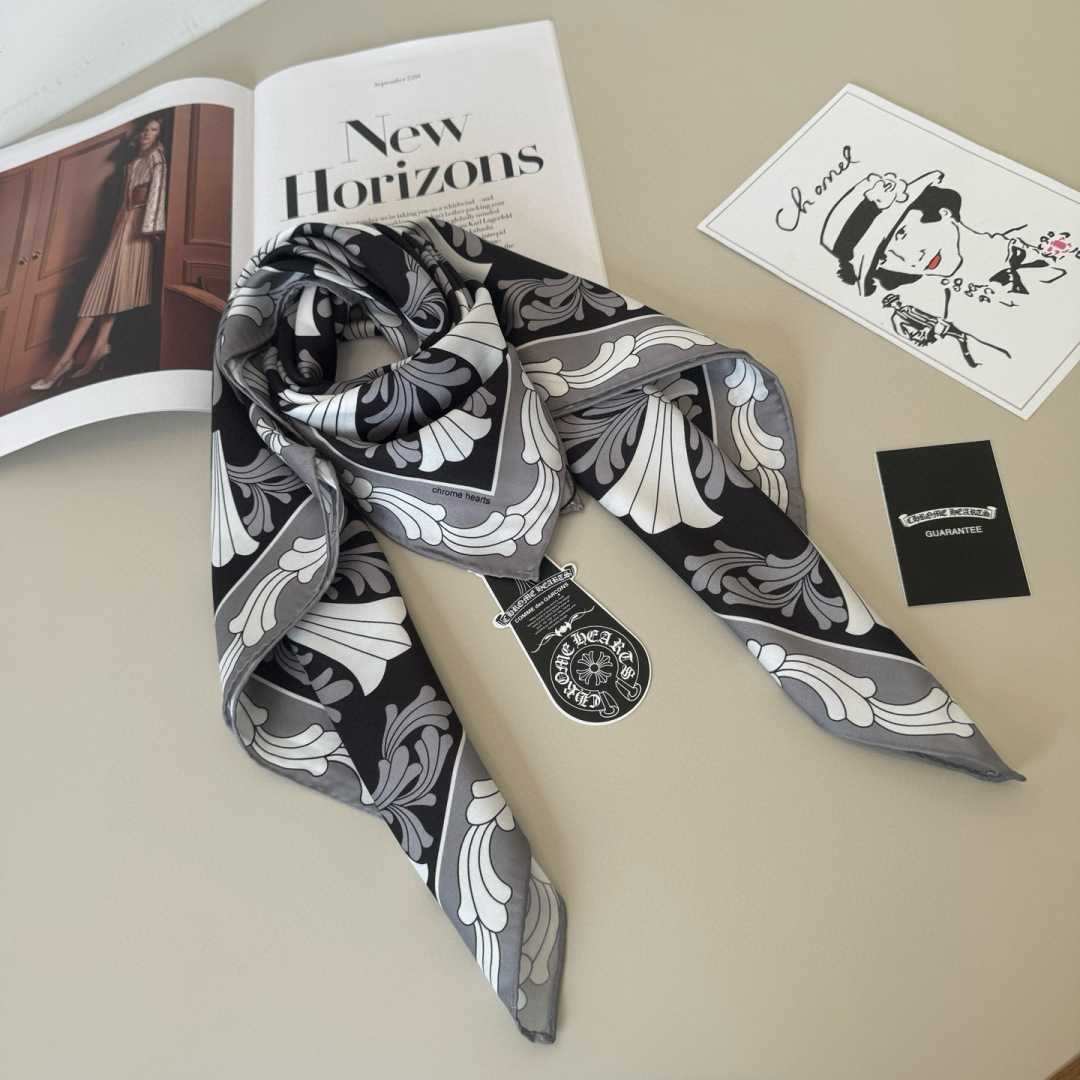 Chrome Heart Square Silk Scarf - DopestKickz