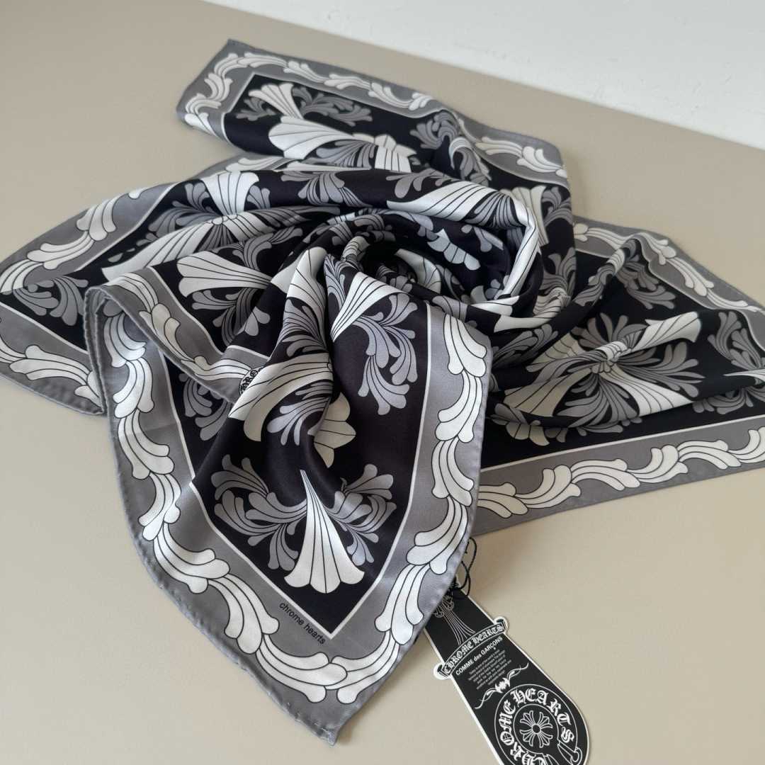 Chrome Heart Square Silk Scarf - DopestKickz