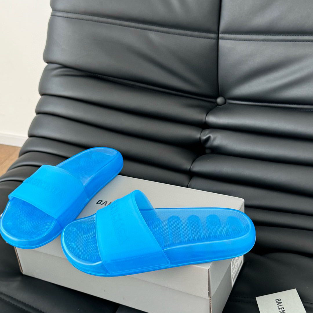 Balenciaga Pool Transparent Slide Sandal - DopestKickz