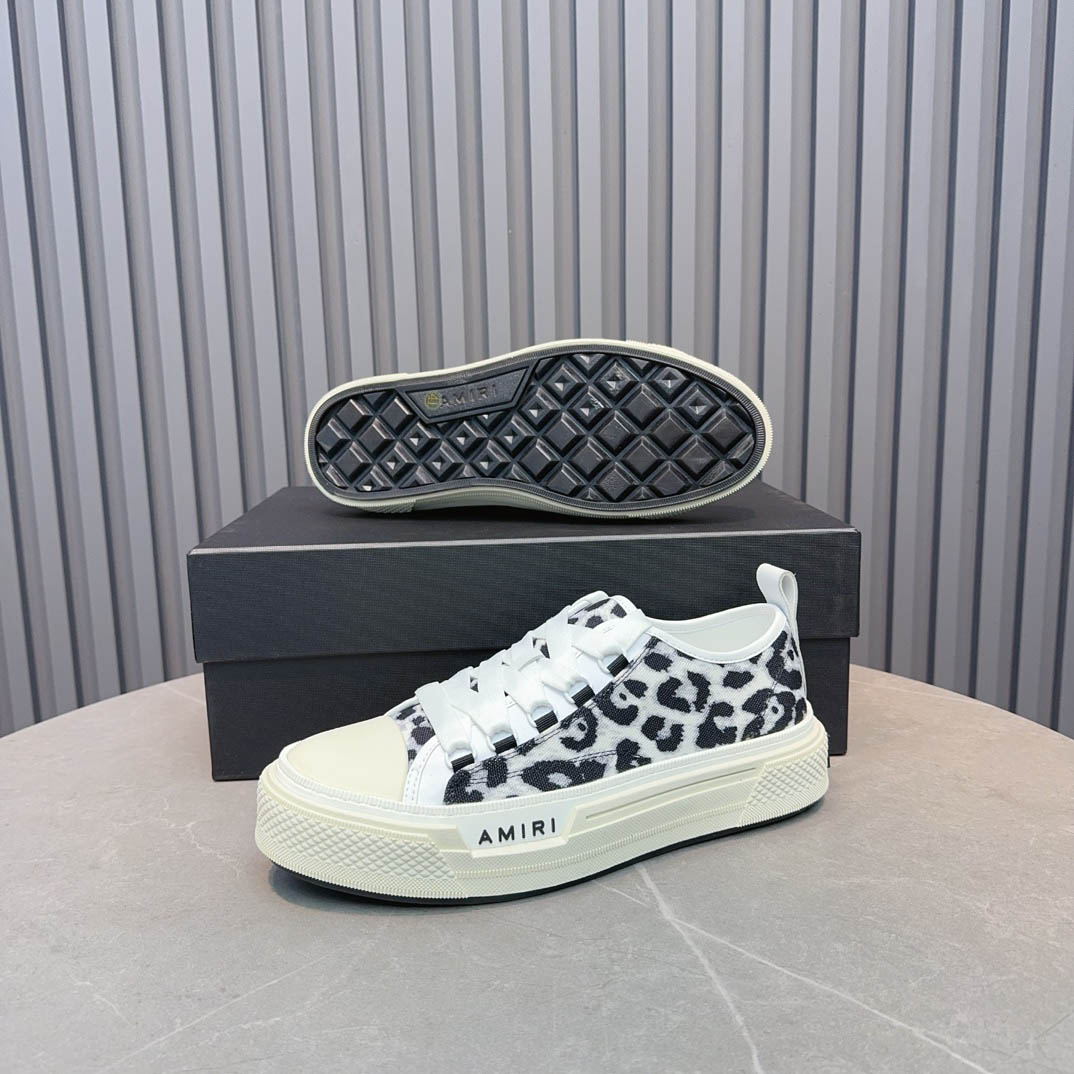 Amiri Black Court Leopard Print Sneakers - DopestKickz
