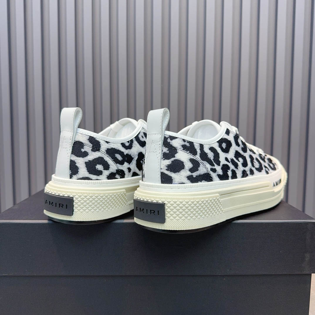 Amiri Black Court Leopard Print Sneakers - DopestKickz