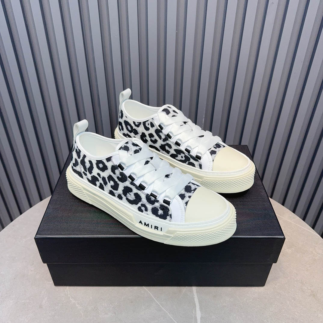 Amiri Black Court Leopard Print Sneakers - DopestKickz