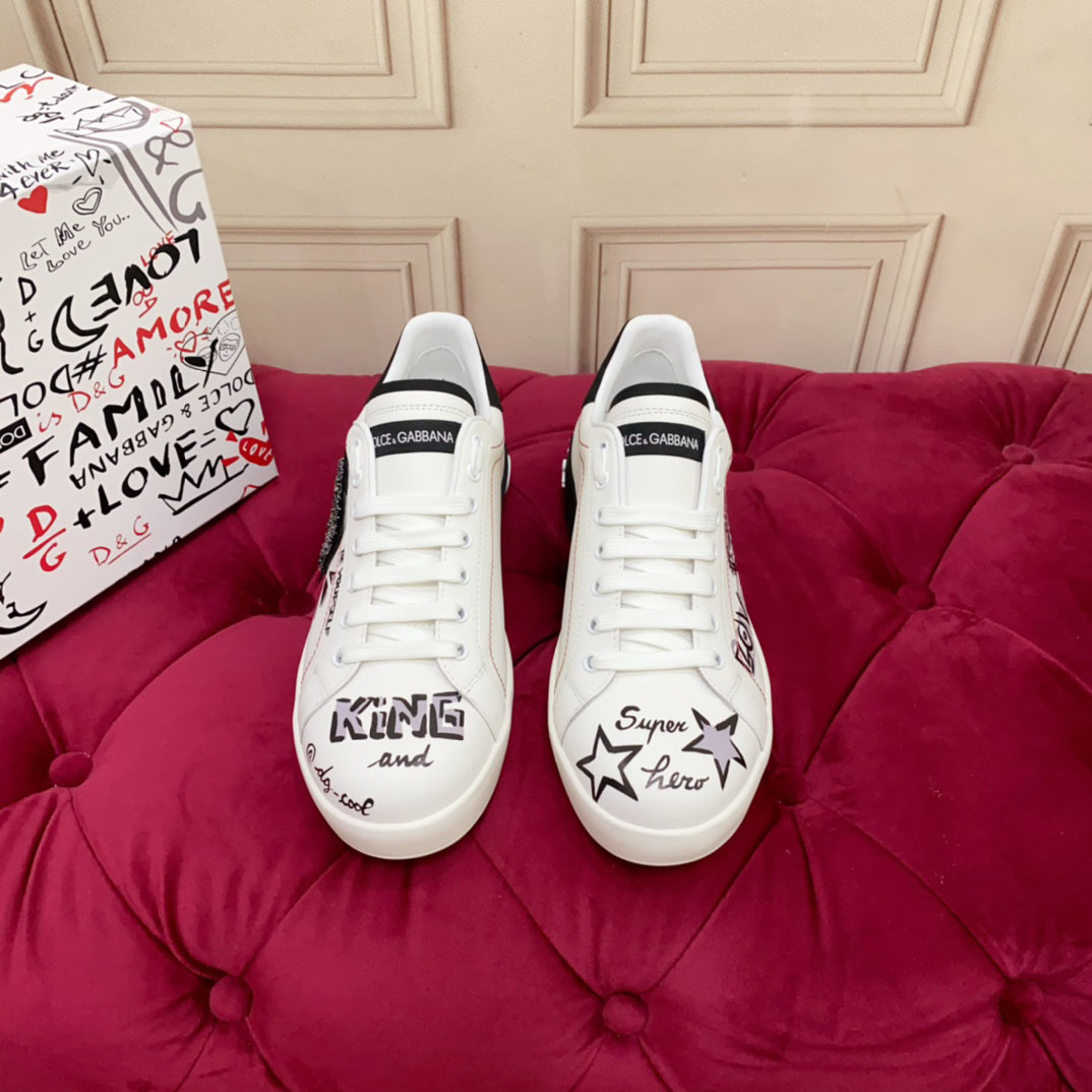 Dolce & Gabbana Printed Calfskin Portofino Light Sneakers - DopestKickz