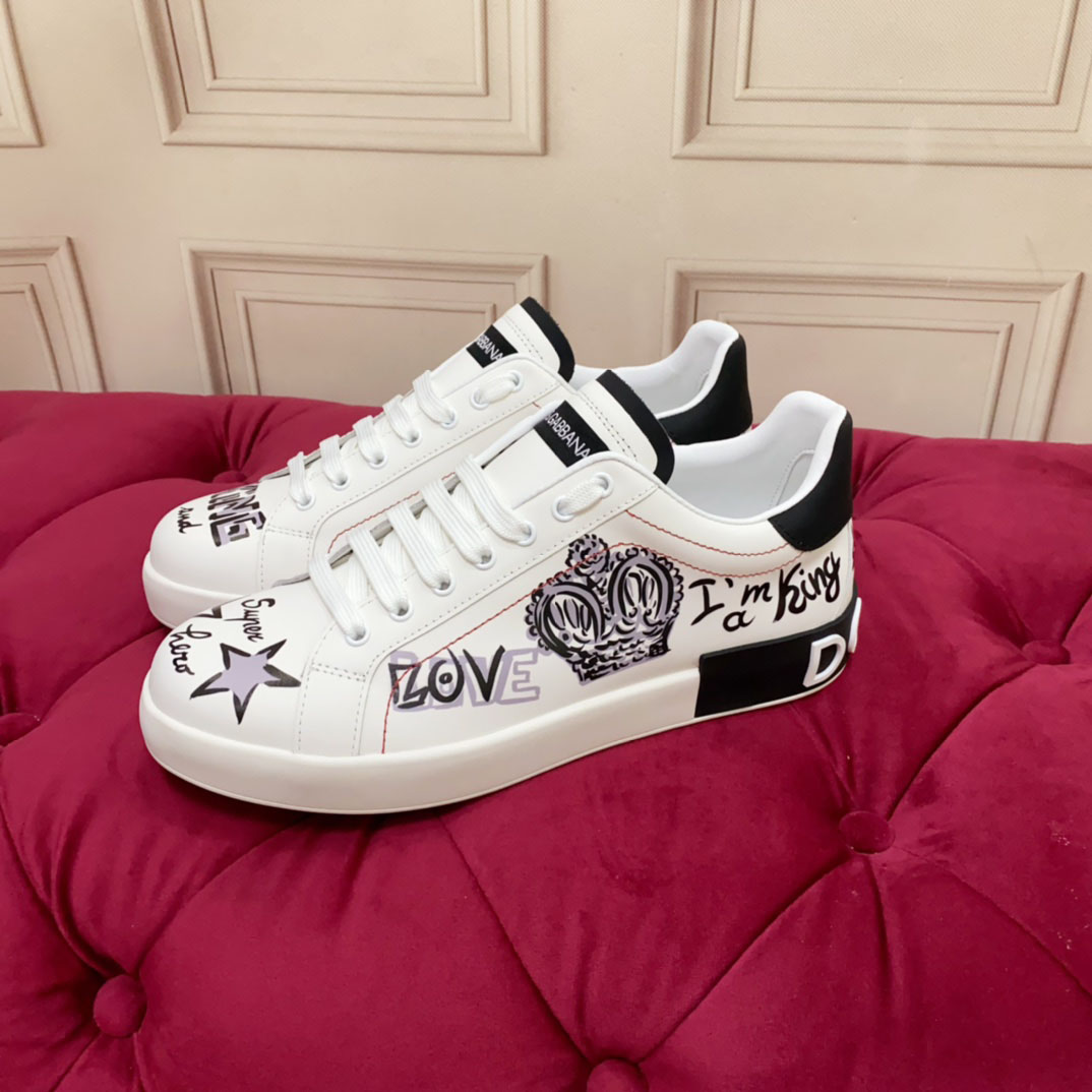 Dolce & Gabbana Printed Calfskin Portofino Light Sneakers - DopestKickz