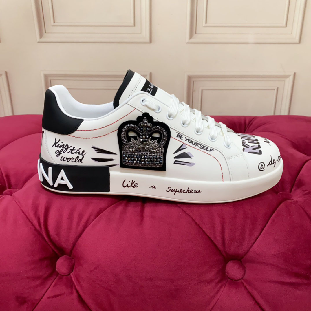 Dolce & Gabbana Printed Calfskin Portofino Light Sneakers - DopestKickz