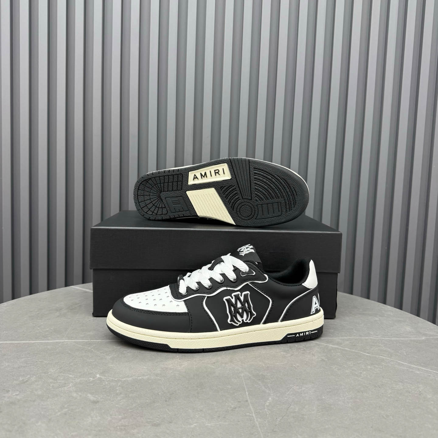 Amiri Black & White Newport Sneakers - DopestKickz