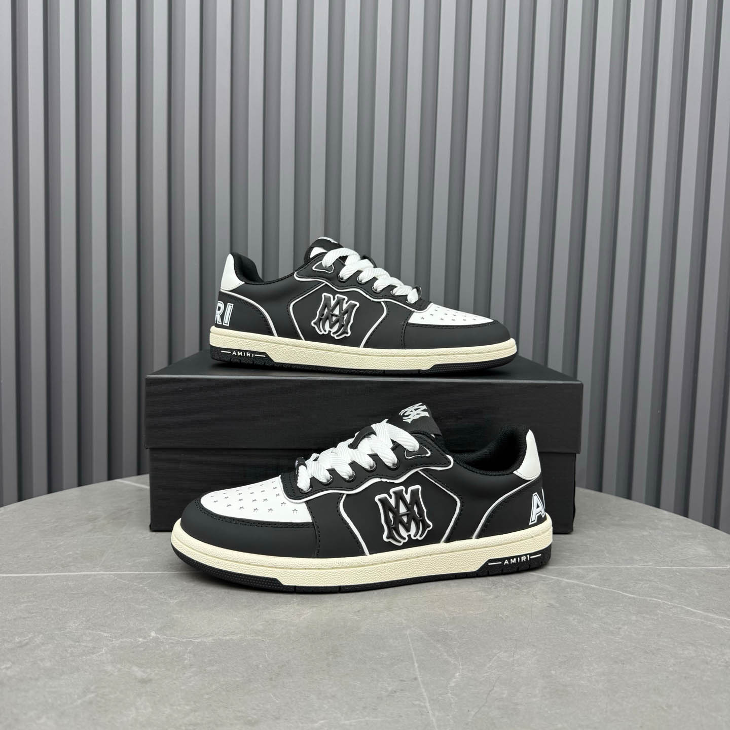 Amiri Black & White Newport Sneakers - DopestKickz