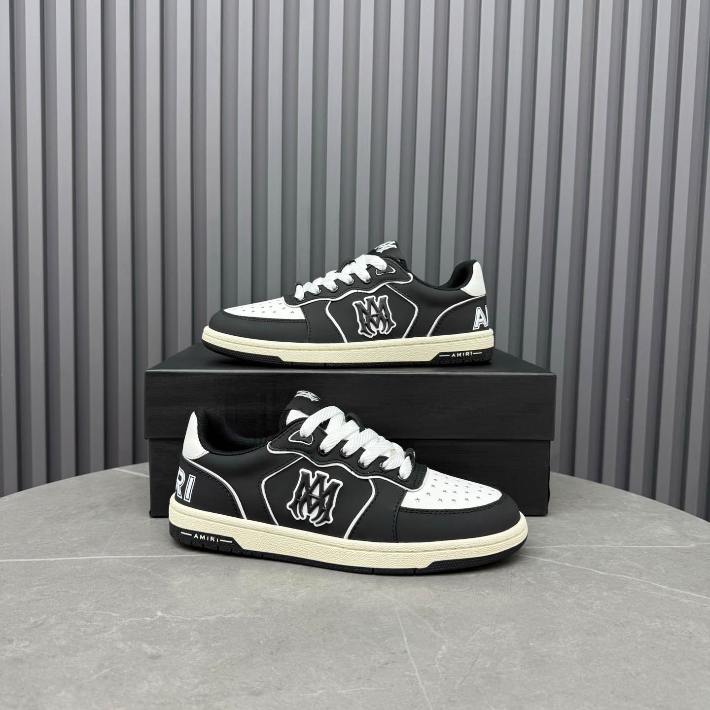 Amiri Black & White Newport Sneakers - DopestKickz