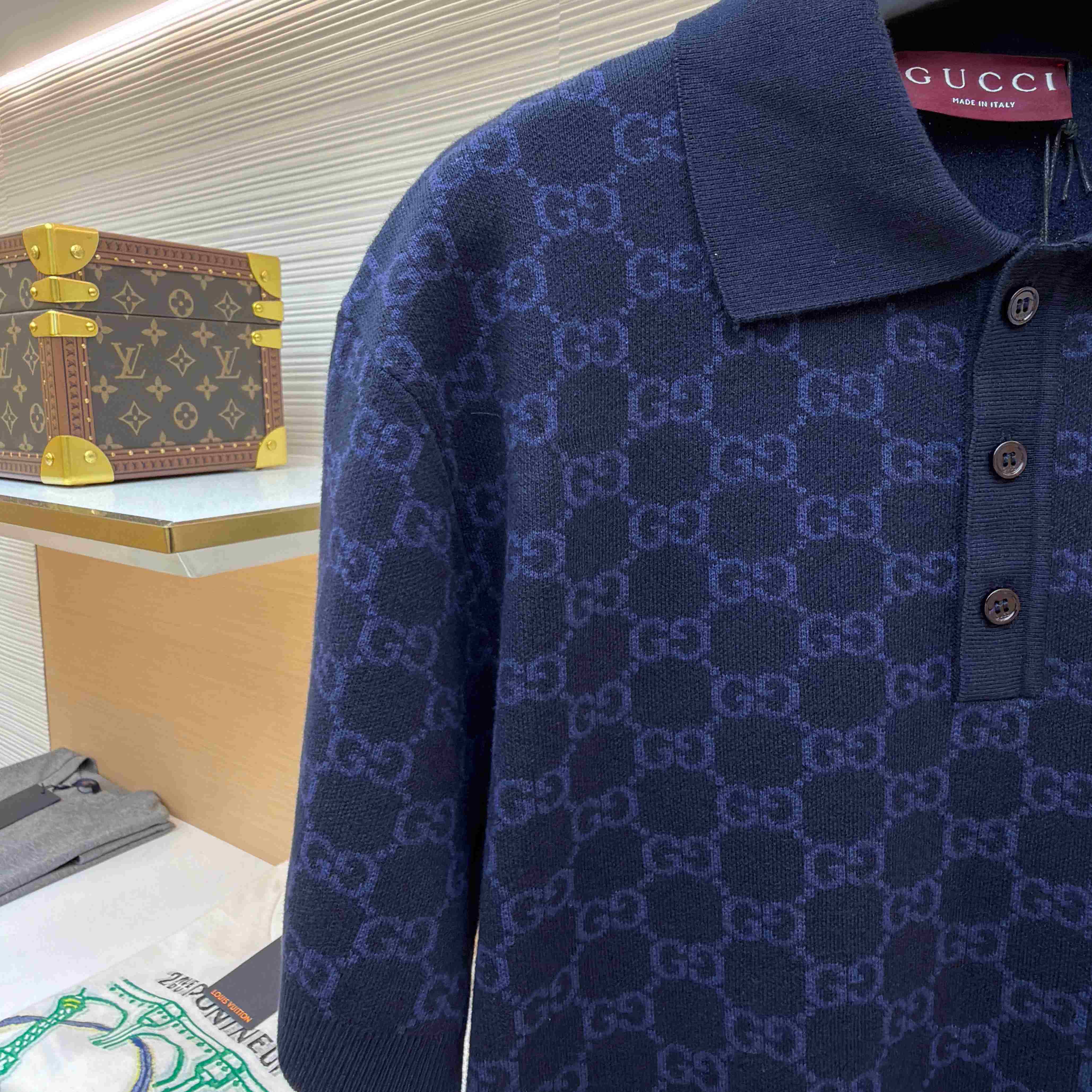 Gucci GG Cotton Silk Jacquard Polo Shirt - DopestKickz