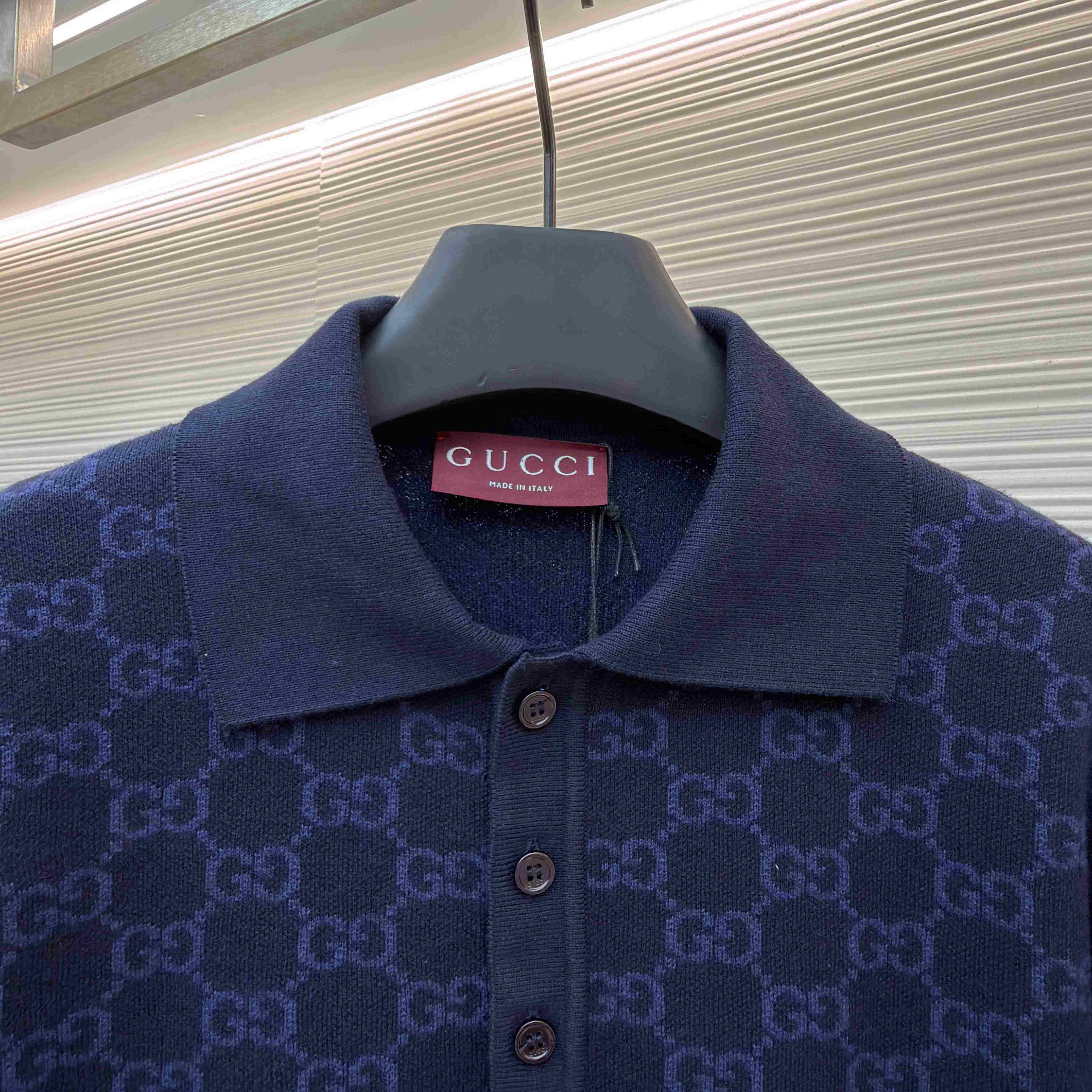 Gucci GG Cotton Silk Jacquard Polo Shirt - DopestKickz