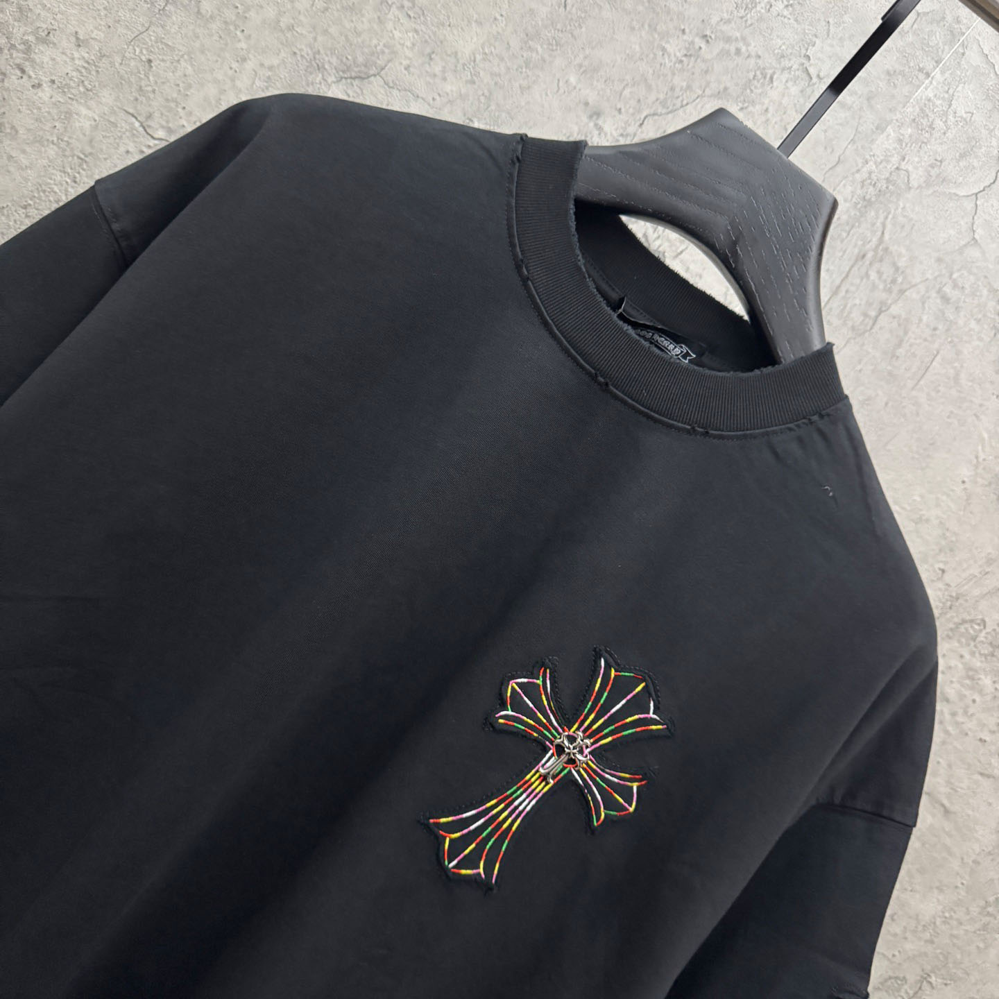 Chrome Hearts Cross Patch Embroidered Crewneck Tee 'Black' - DopestKickz