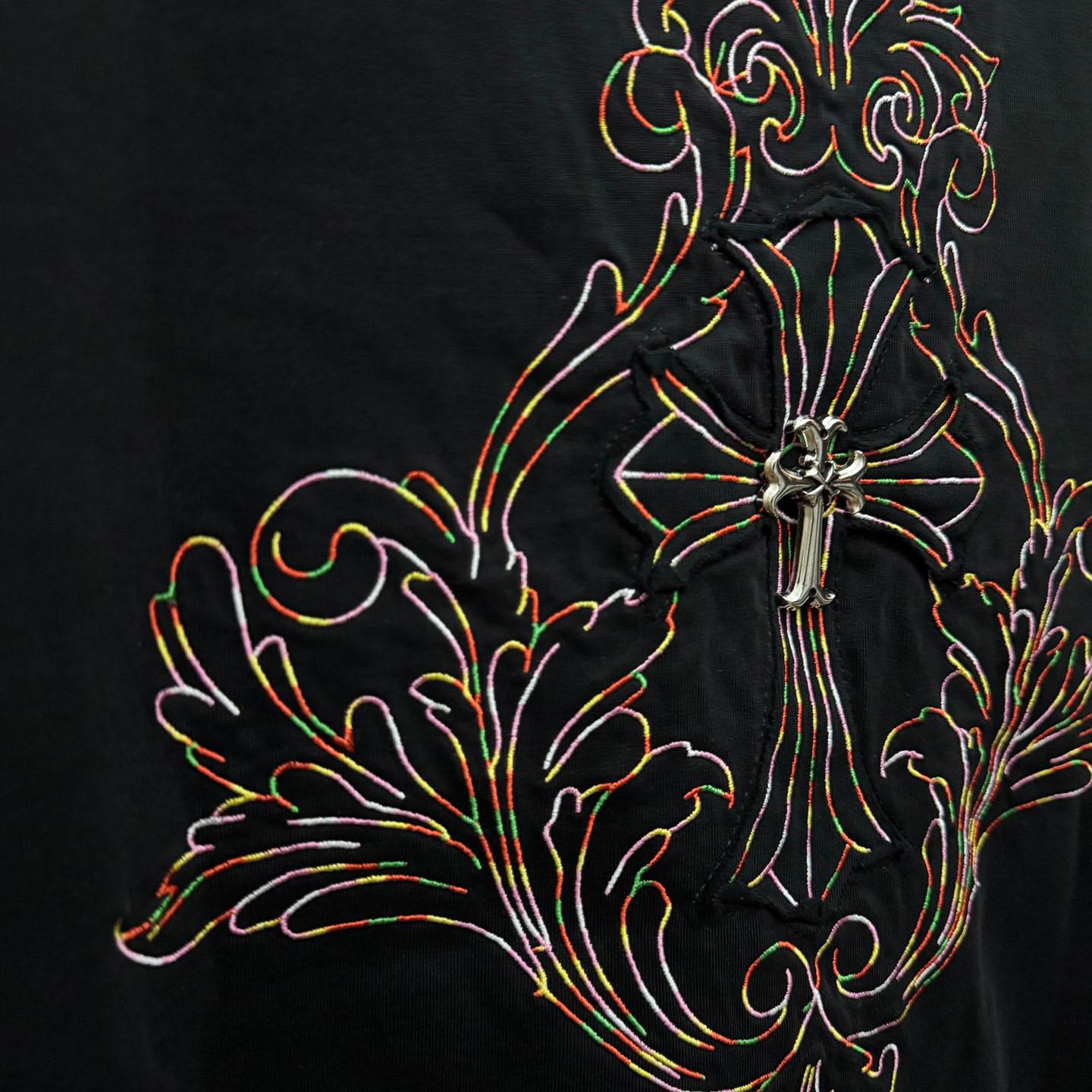 Chrome Hearts Cross Patch Embroidered Crewneck Tee 'Black' - DopestKickz