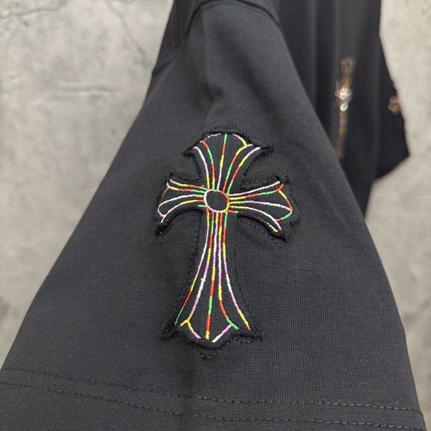 Chrome Hearts Cross Patch Embroidered Crewneck Tee 'Black' - DopestKickz