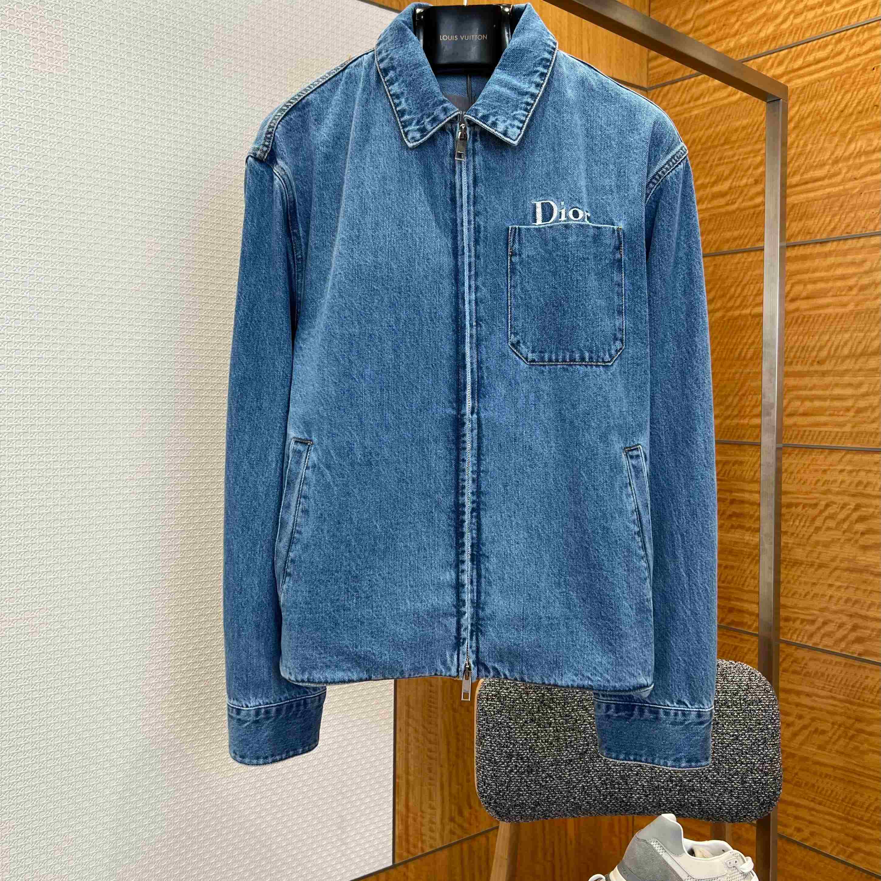 Dior Zipped Jacket Blue Cotton Twill - DopestKickz