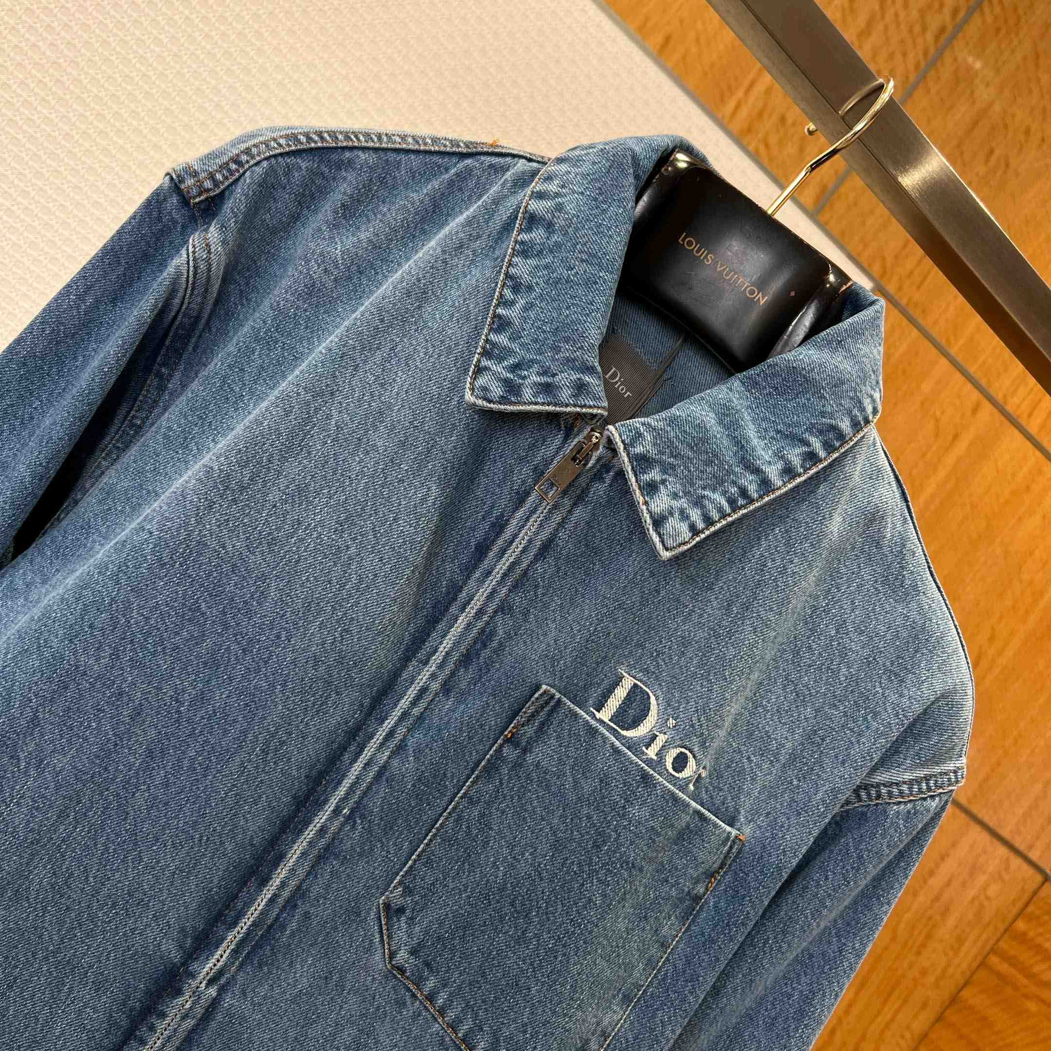 Dior Zipped Jacket Blue Cotton Twill - DopestKickz