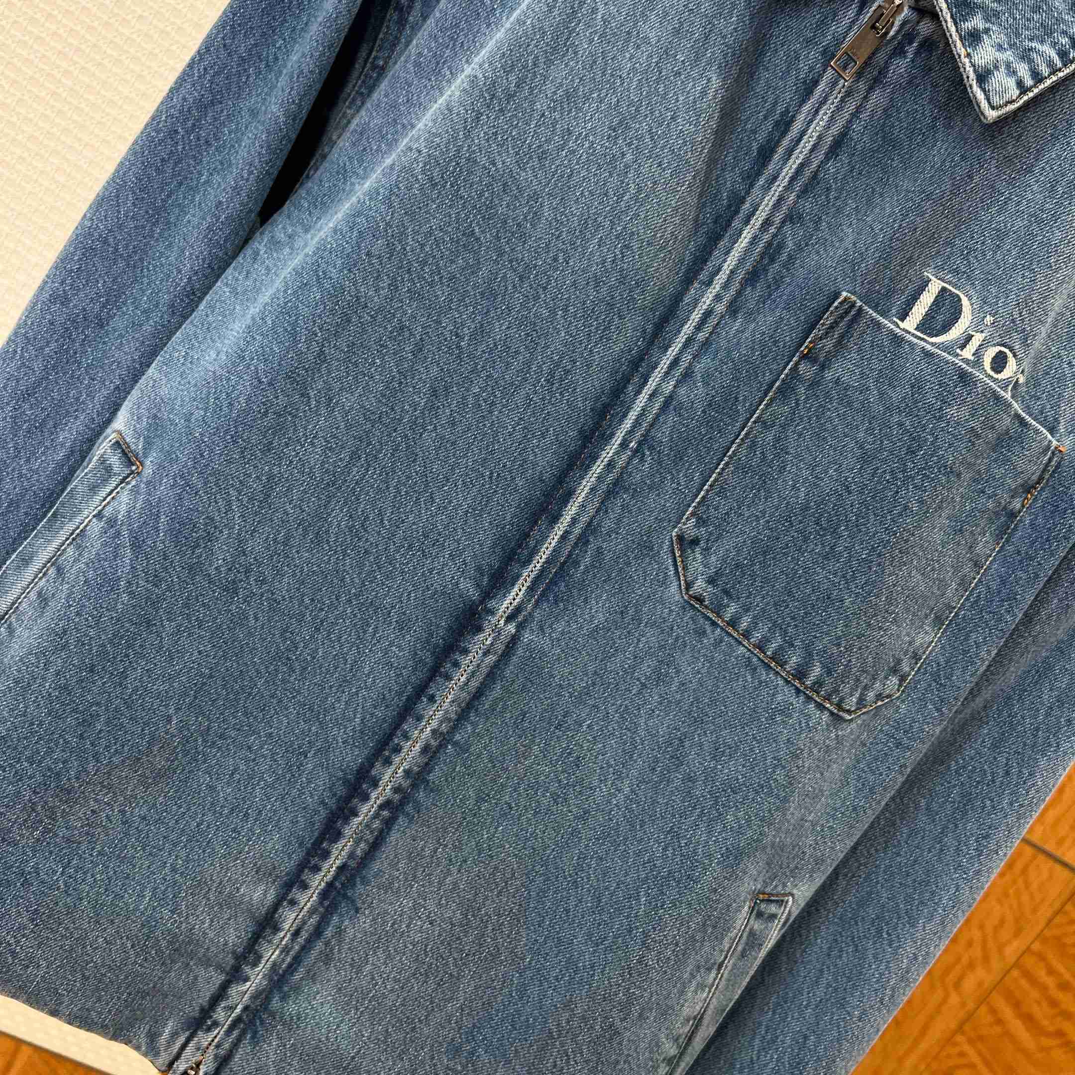 Dior Zipped Jacket Blue Cotton Twill - DopestKickz